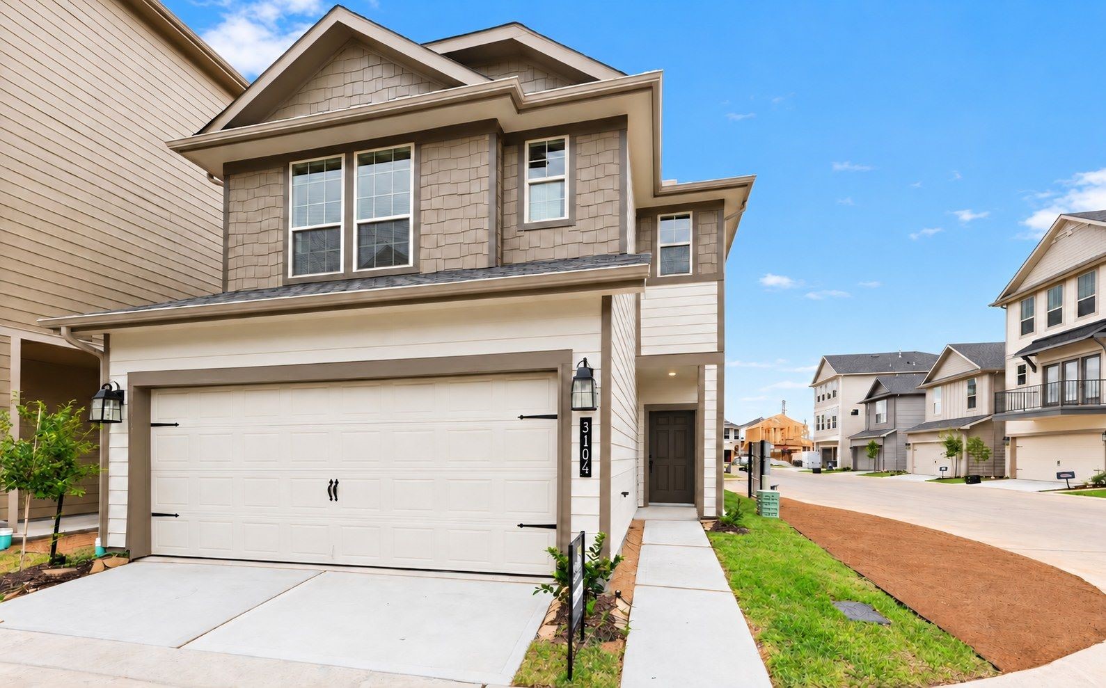 Very nice clean, spacious modern 2 story home with 2 car garage and nice driveway all situated within a gated community with out door amenities (i.e.: pool, outdoor covered kitchen close to pool area for family events and a park)