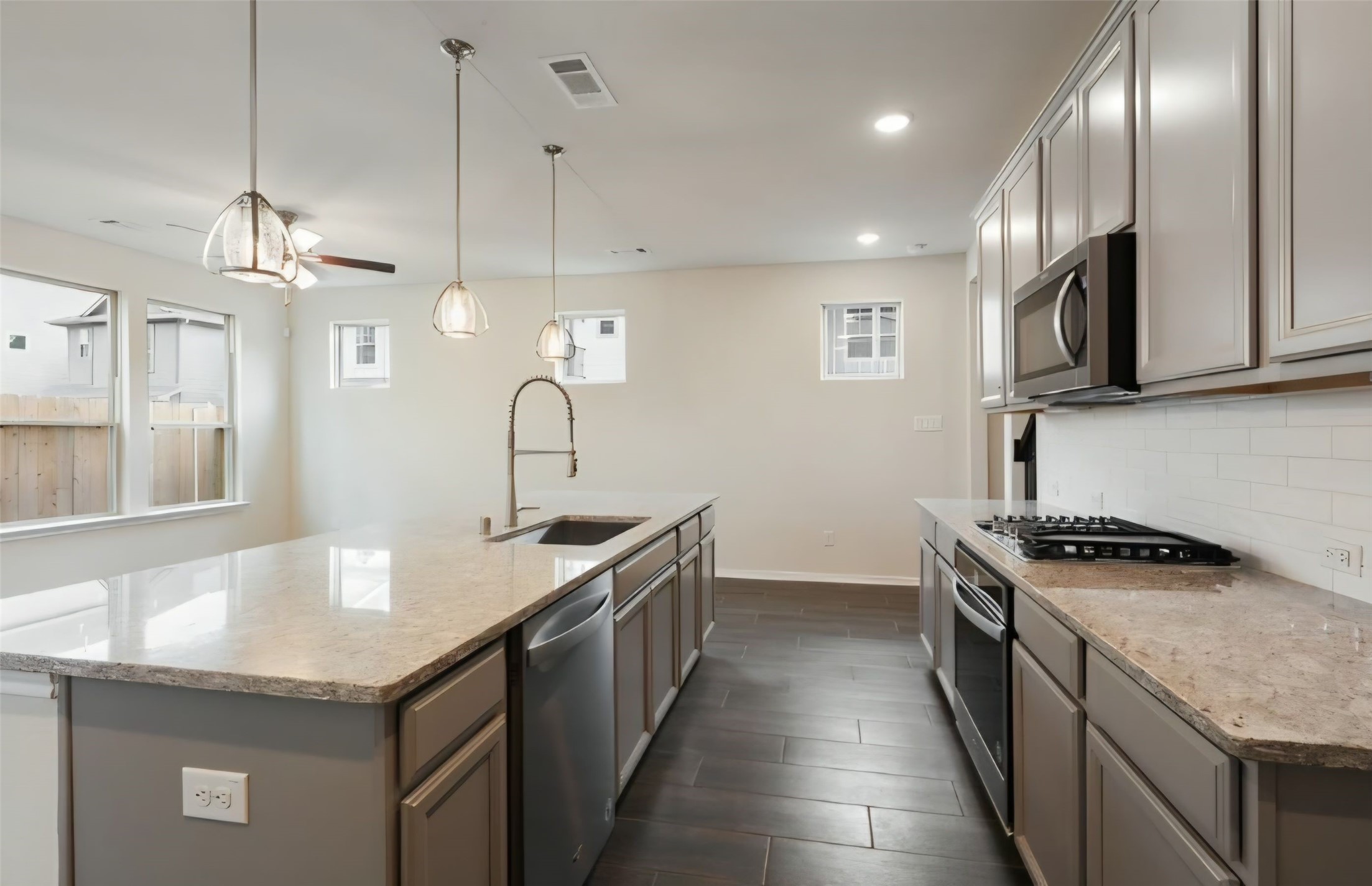 Another angle of the spacious kitchen