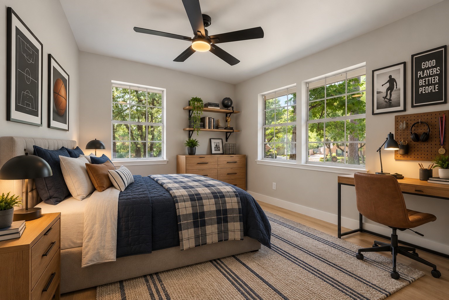 Virtually Staged Secondary bedroom