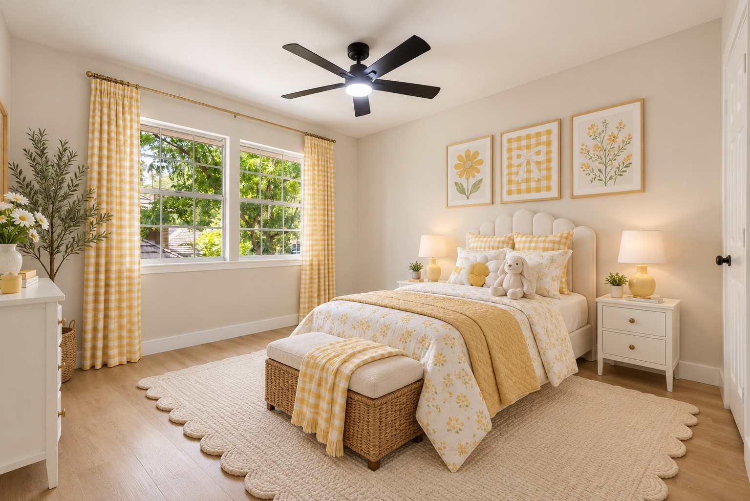 Virtually Staged Secondary bedroom