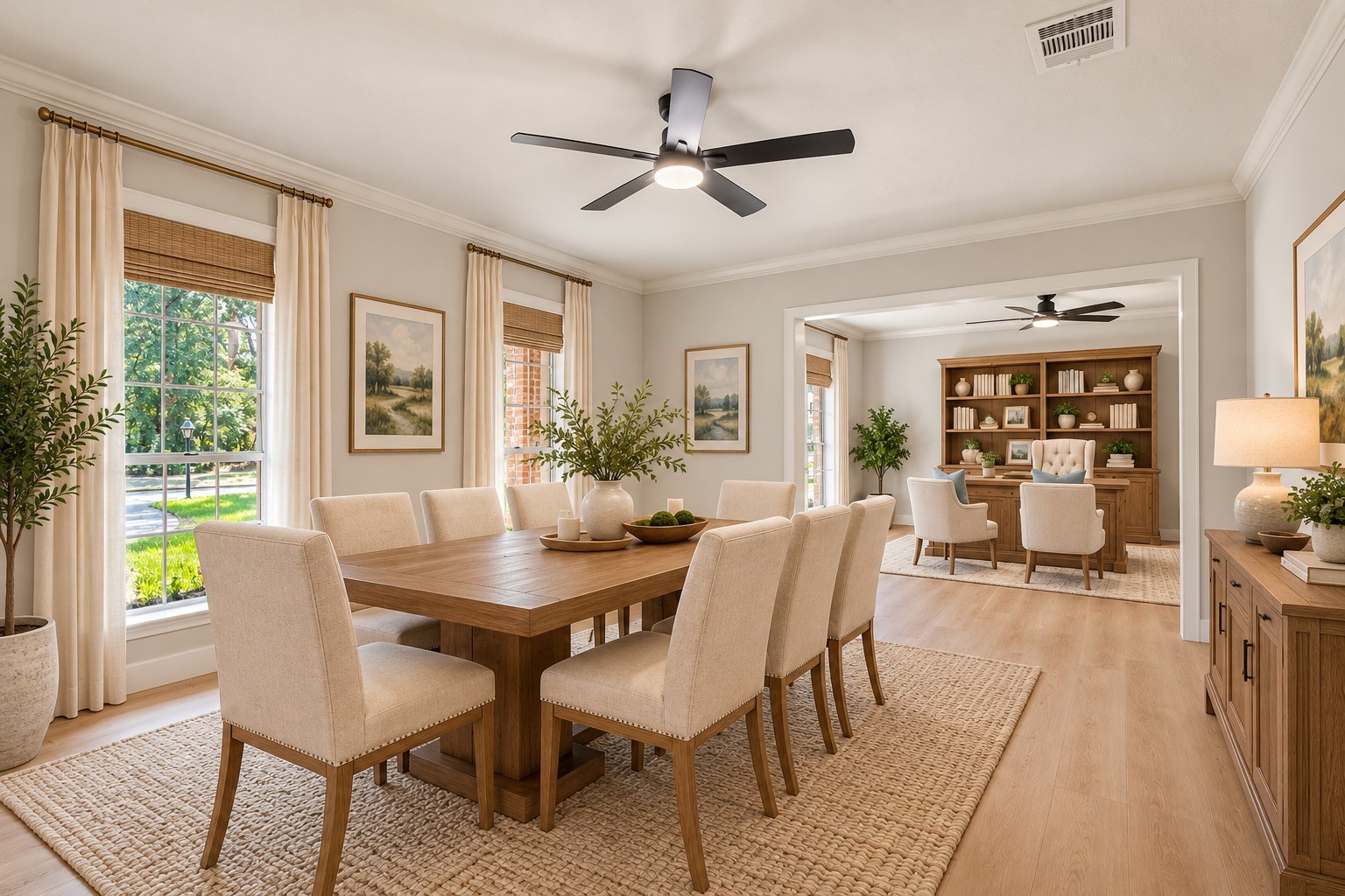 Virtually Staged Dining and office off of entry Virtually Staged Dining and office off of entry