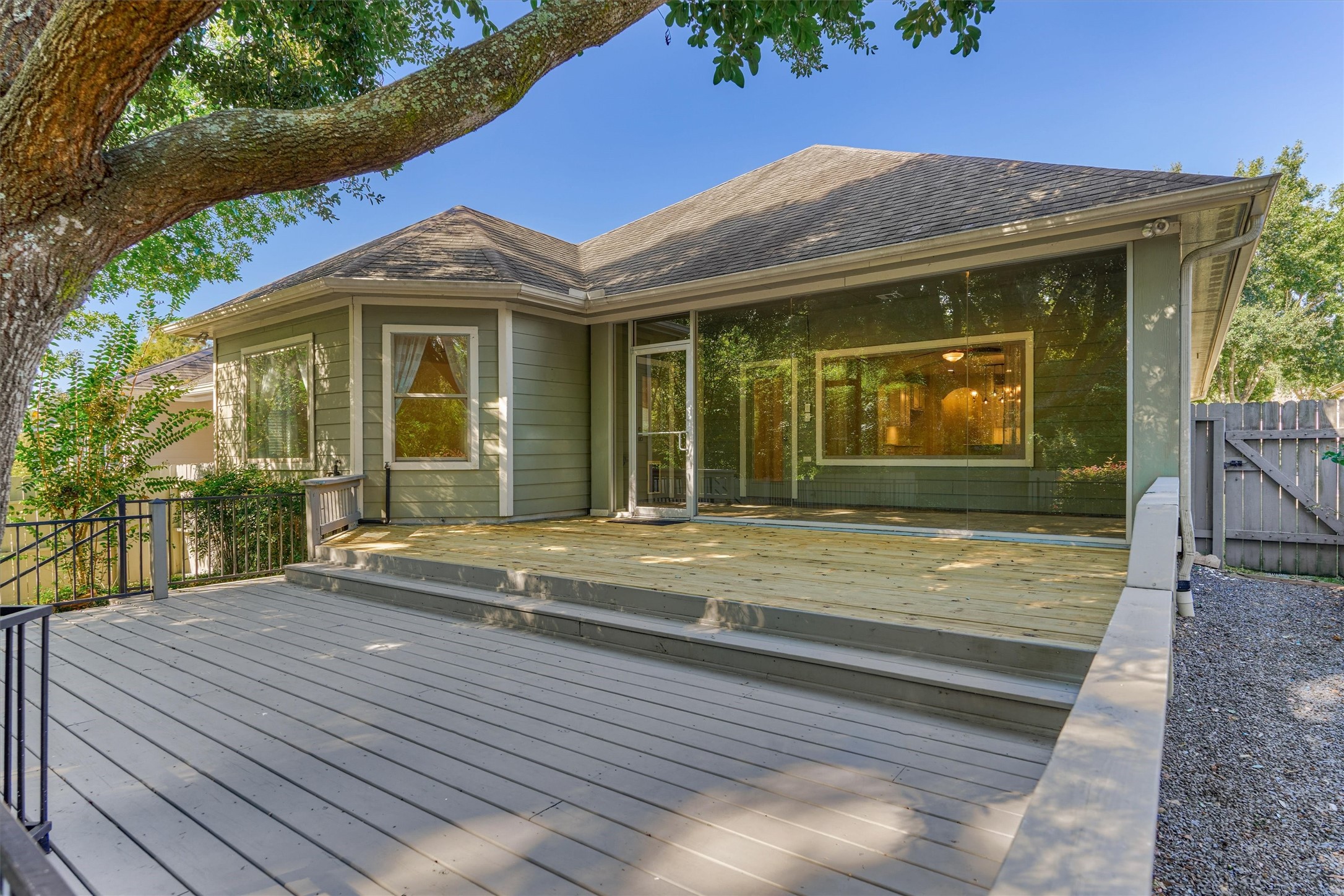 A large deck is perfect for enjoying the view!
