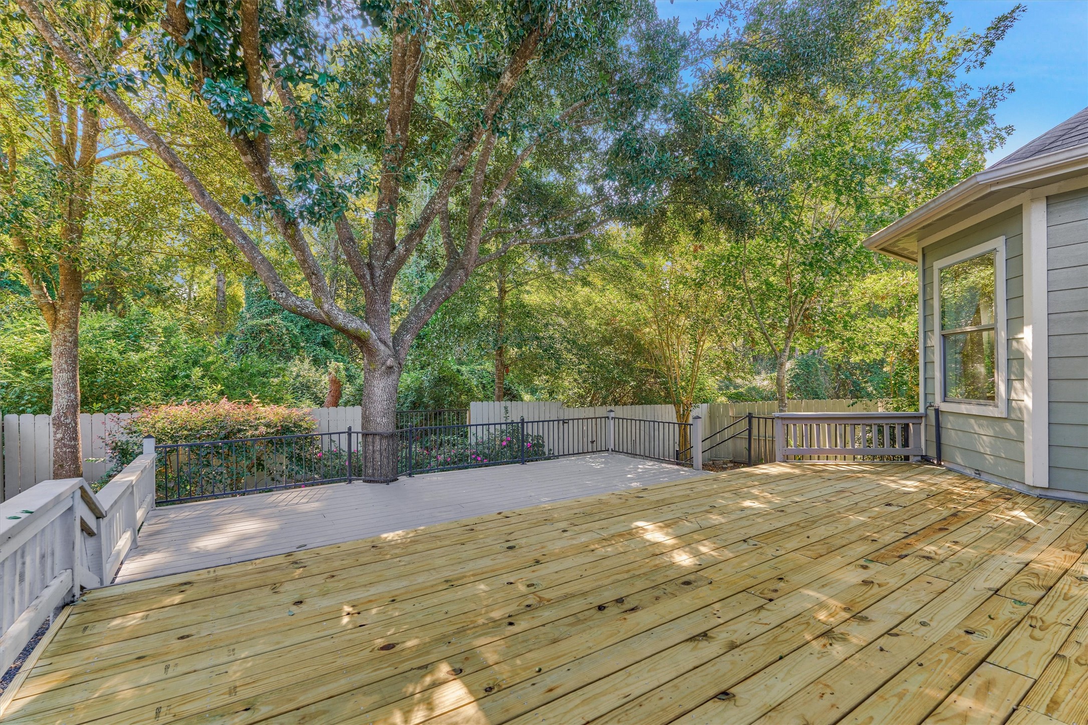 Plenty of deck space for several seating areas.