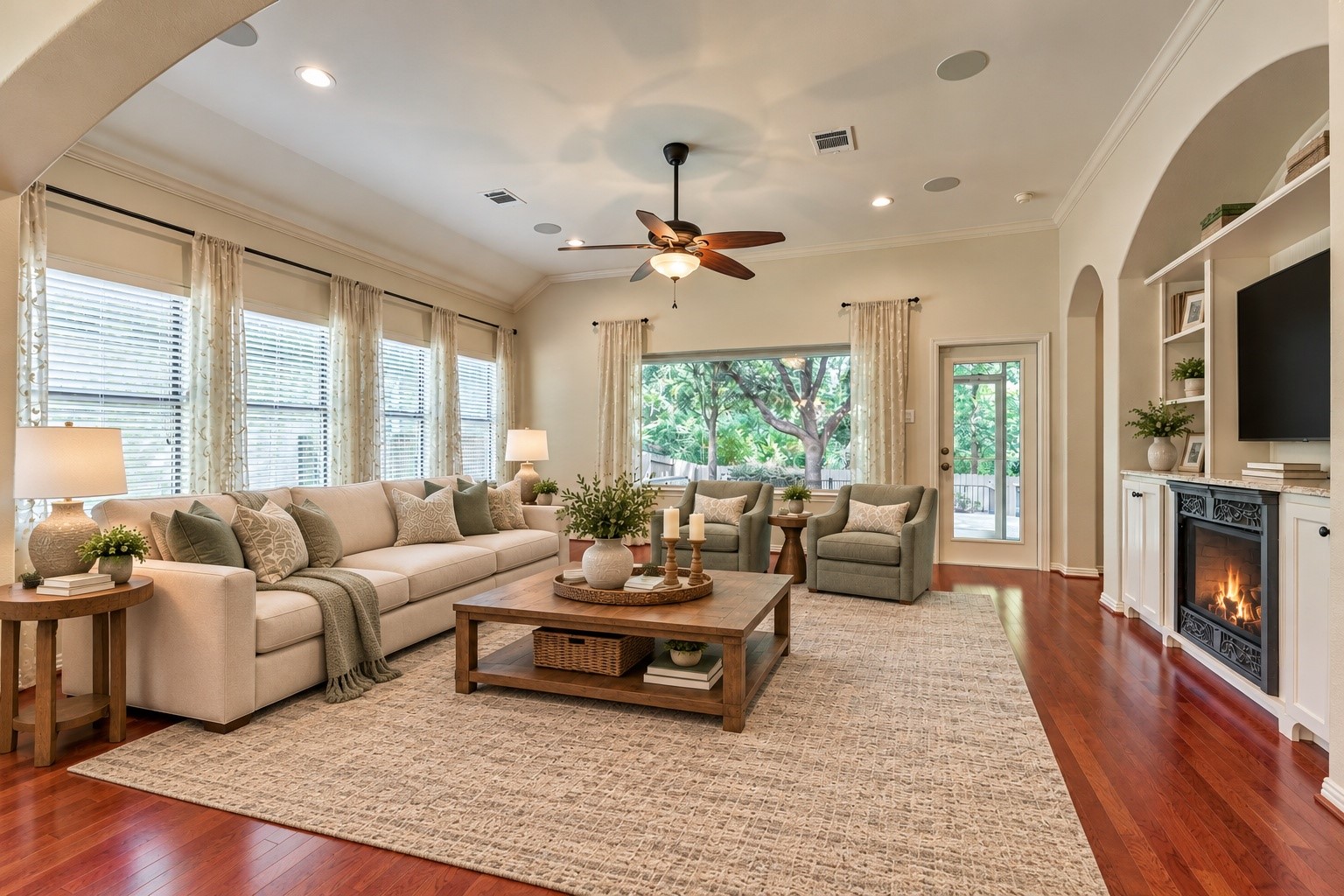 Digitally staged to show furniture placement.