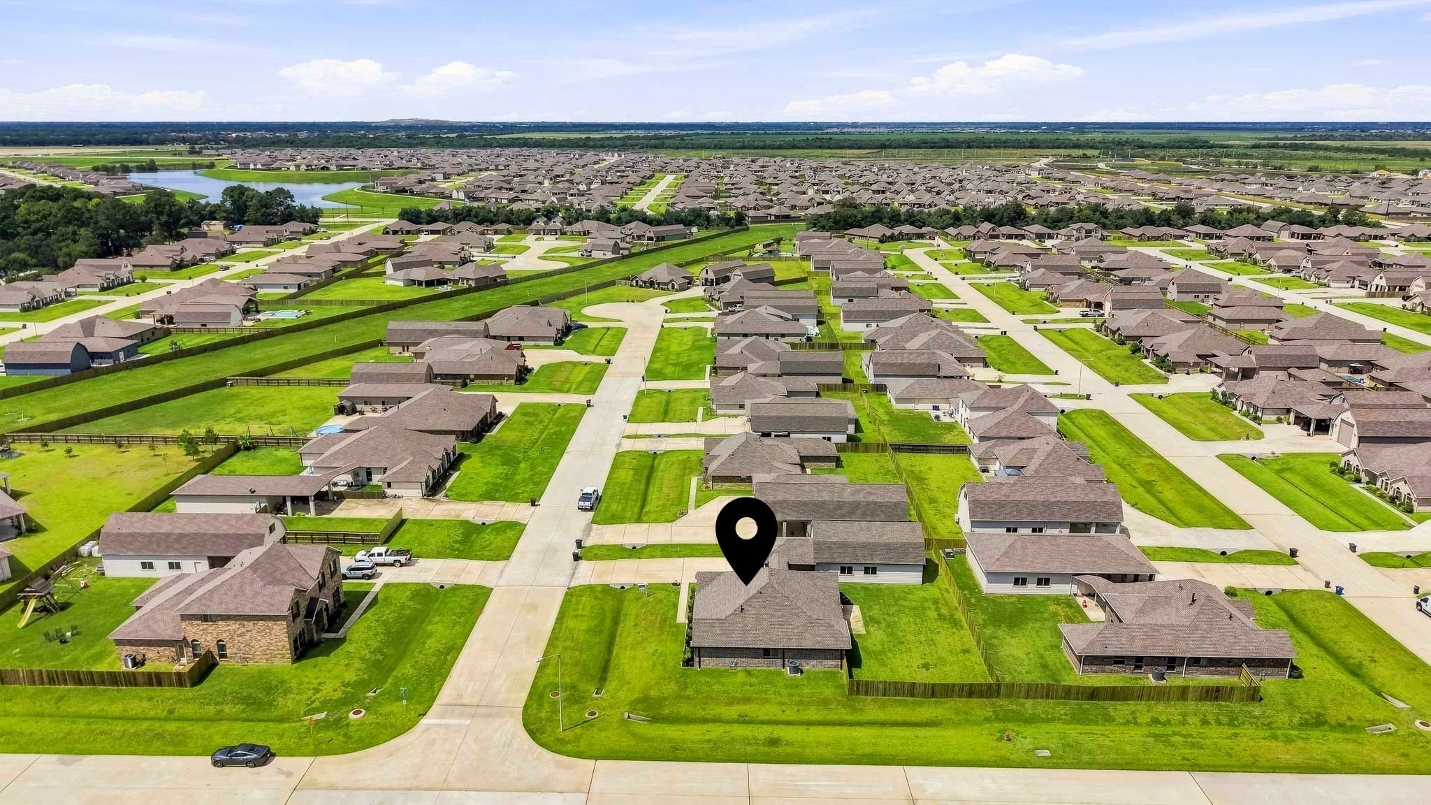 View of corner lot and cul-de-sac.