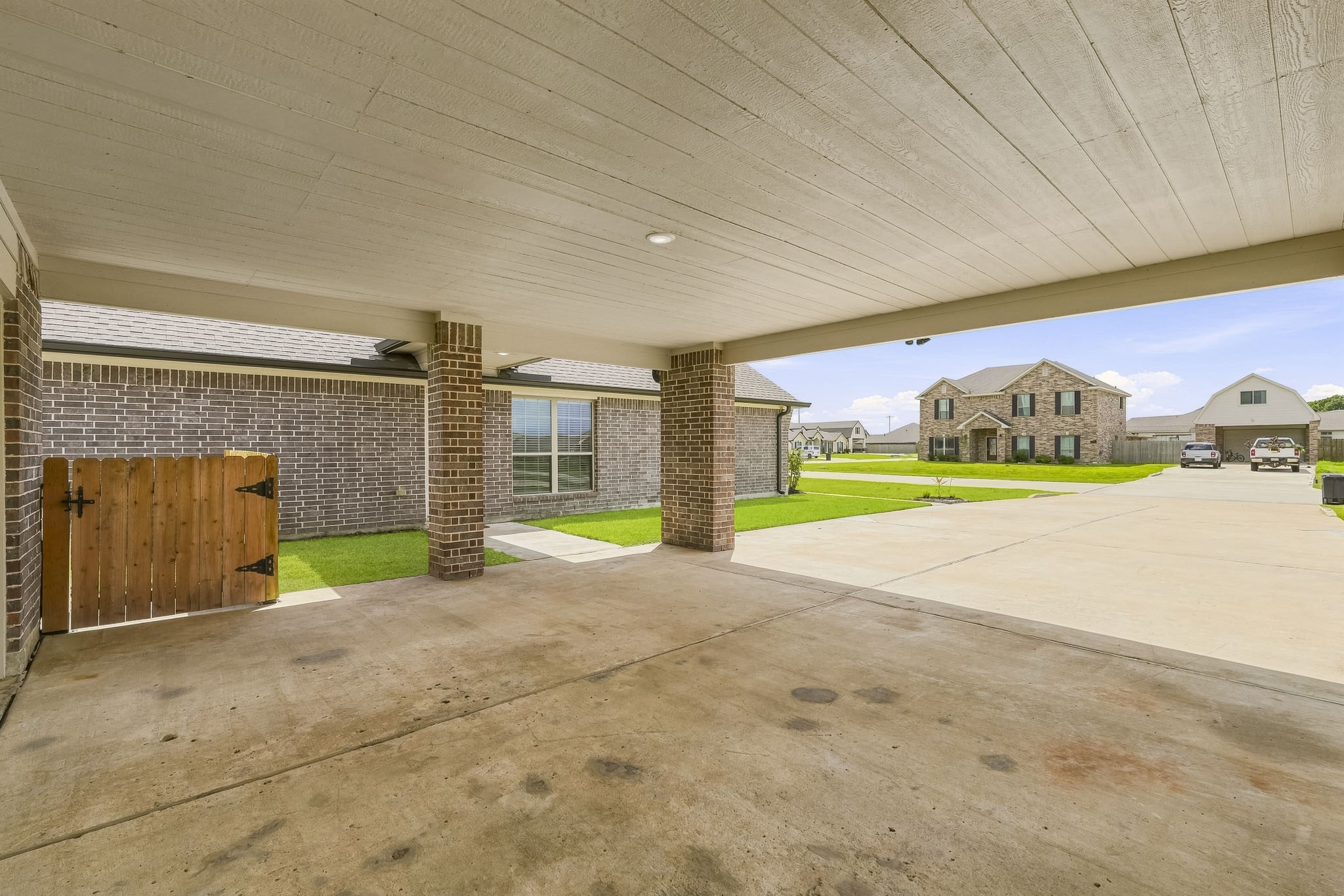 Covered porte-cochere.