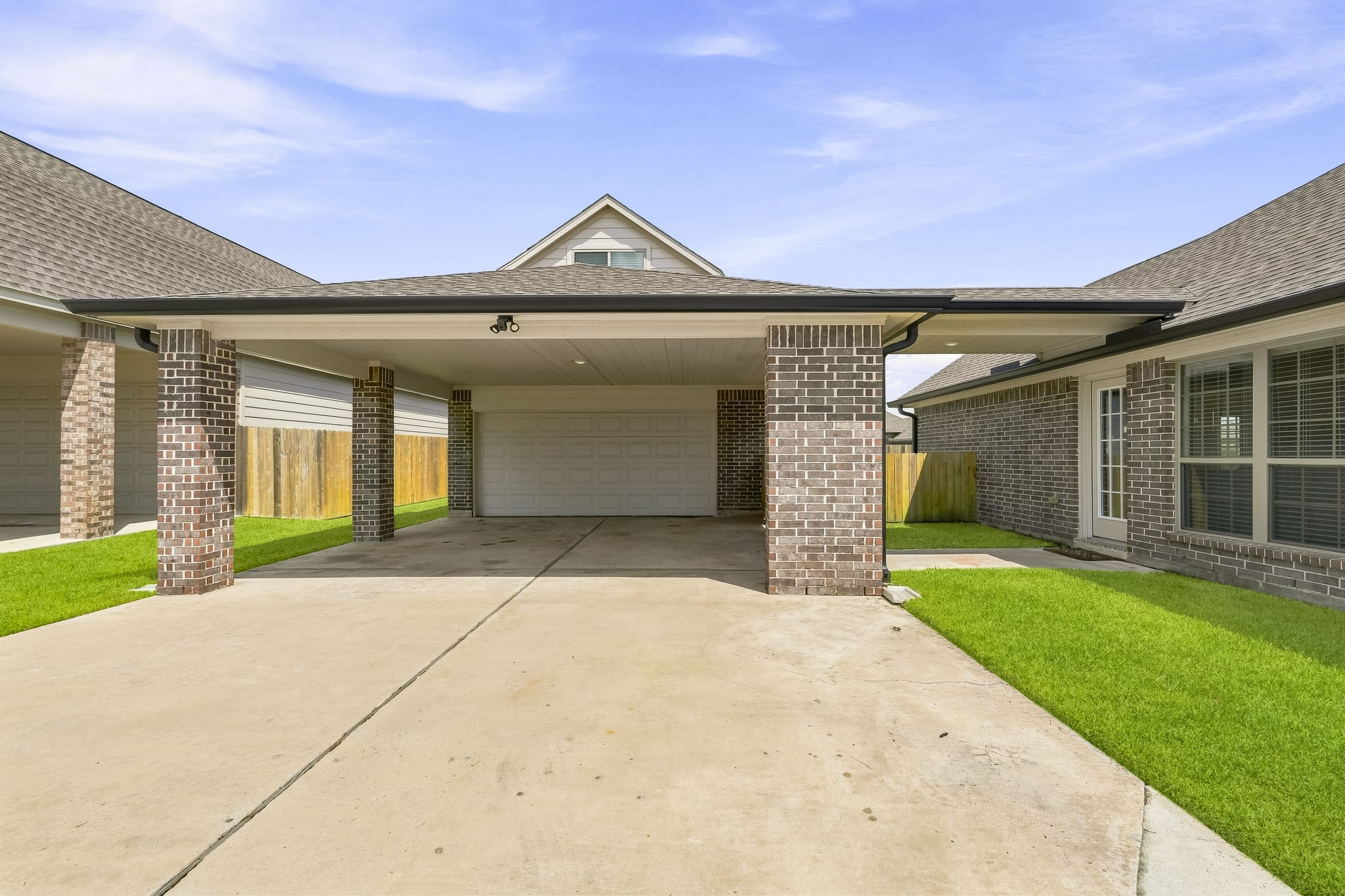 Covered porte-cochere.