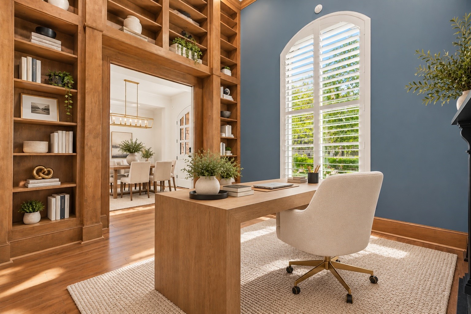 Conveniently located off the foyer, this dedicated study offers a welcoming space to work, plan, or create your own personal library. *Virtually Staged