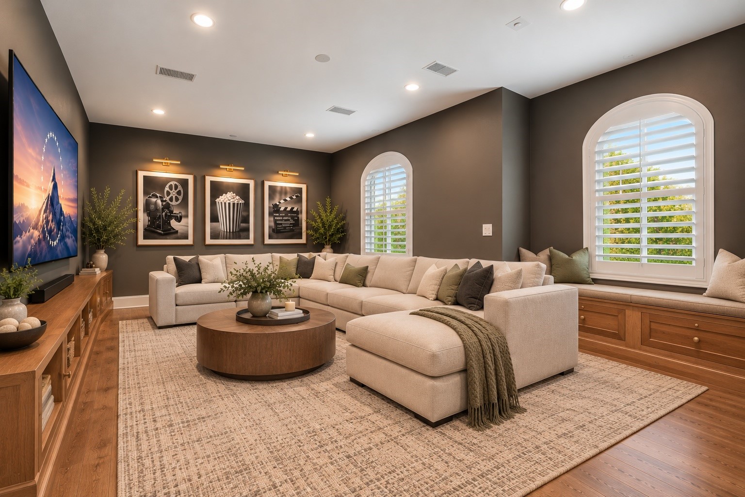 Your private entertainment escape awaits! This dedicated media room is ready for movie nights, game days, and cozy evenings enjoying your favorite films right at home. *Virtually Staged