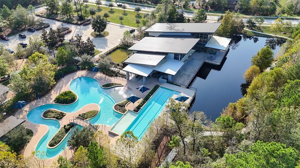 Luxurious lazy river and modern pool.