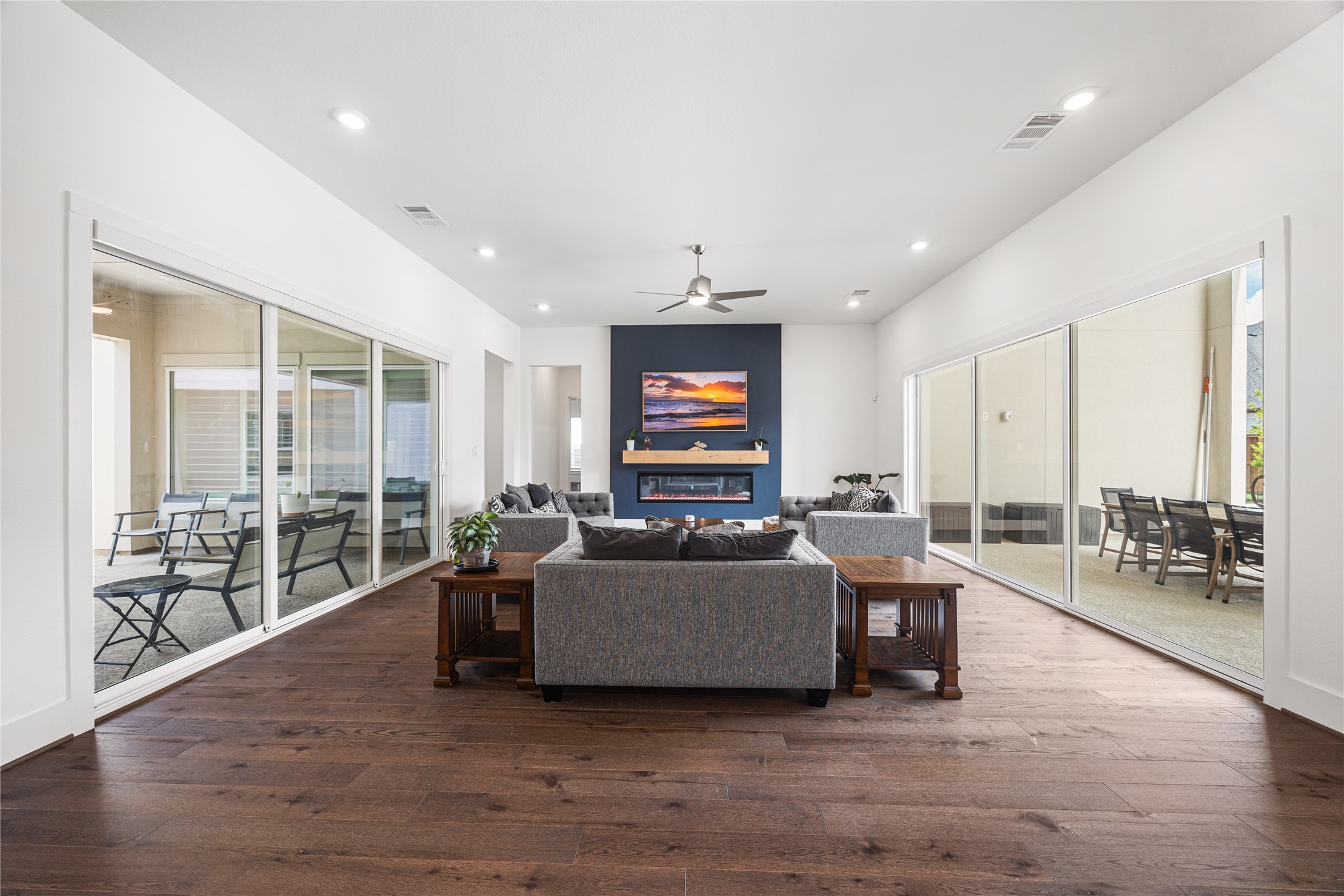 Open-concept living room designed for effortless flow, seamlessly connecting to the kitchen for both everyday living and easy entertaining.