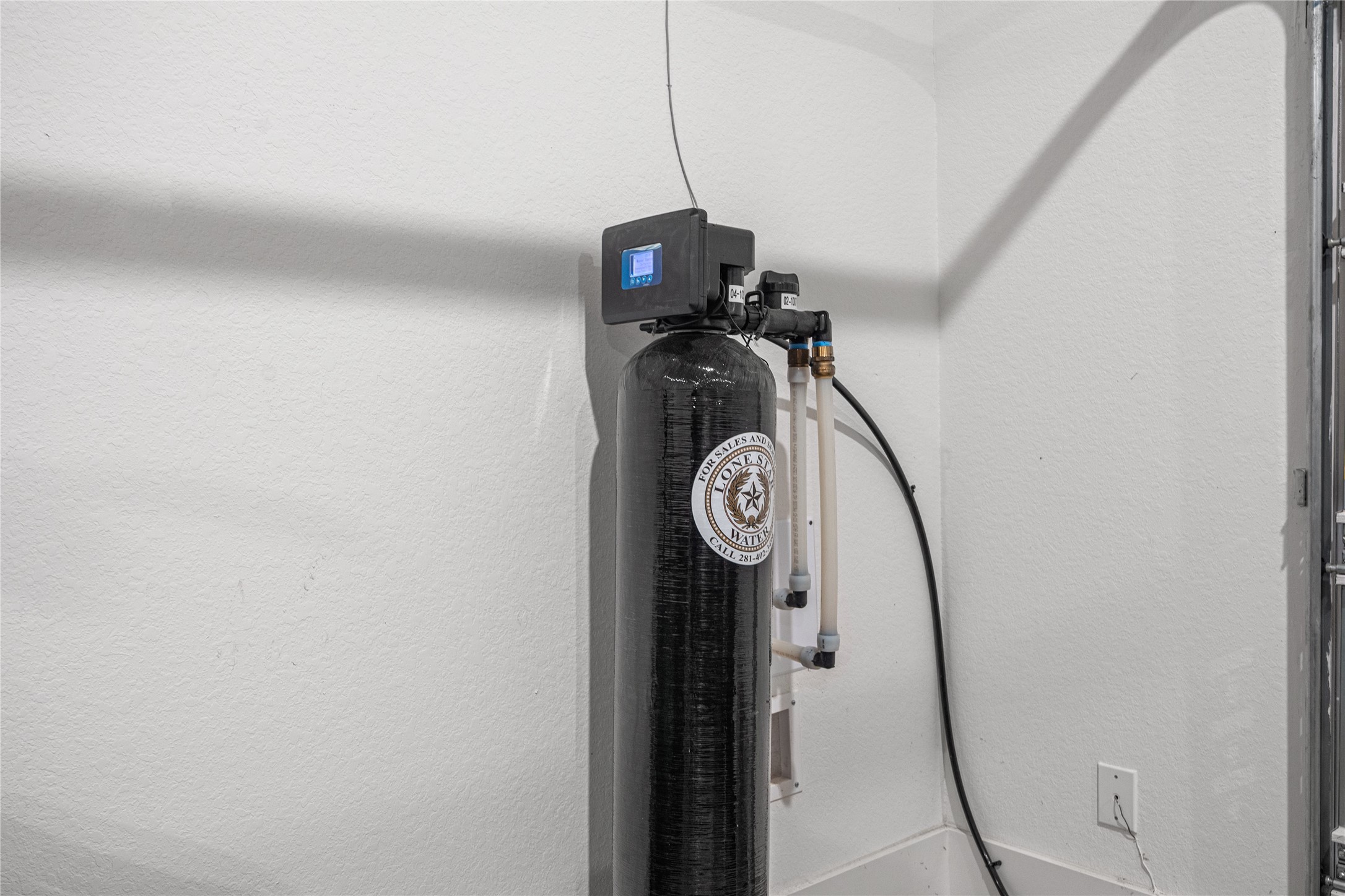 Whole home water softener includes virus and bacteria filters.