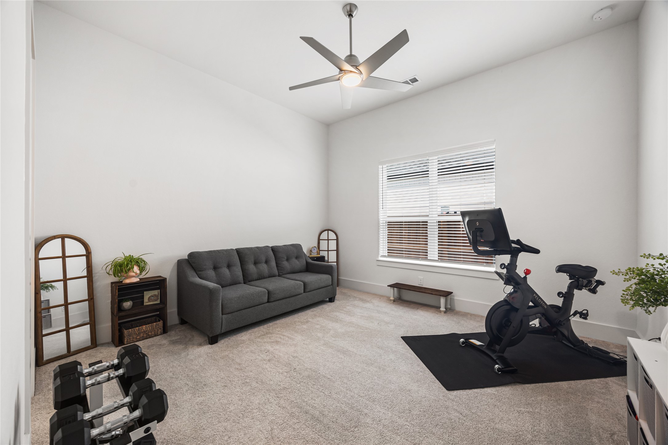 Second bedroom down- currently used as a work-out room.