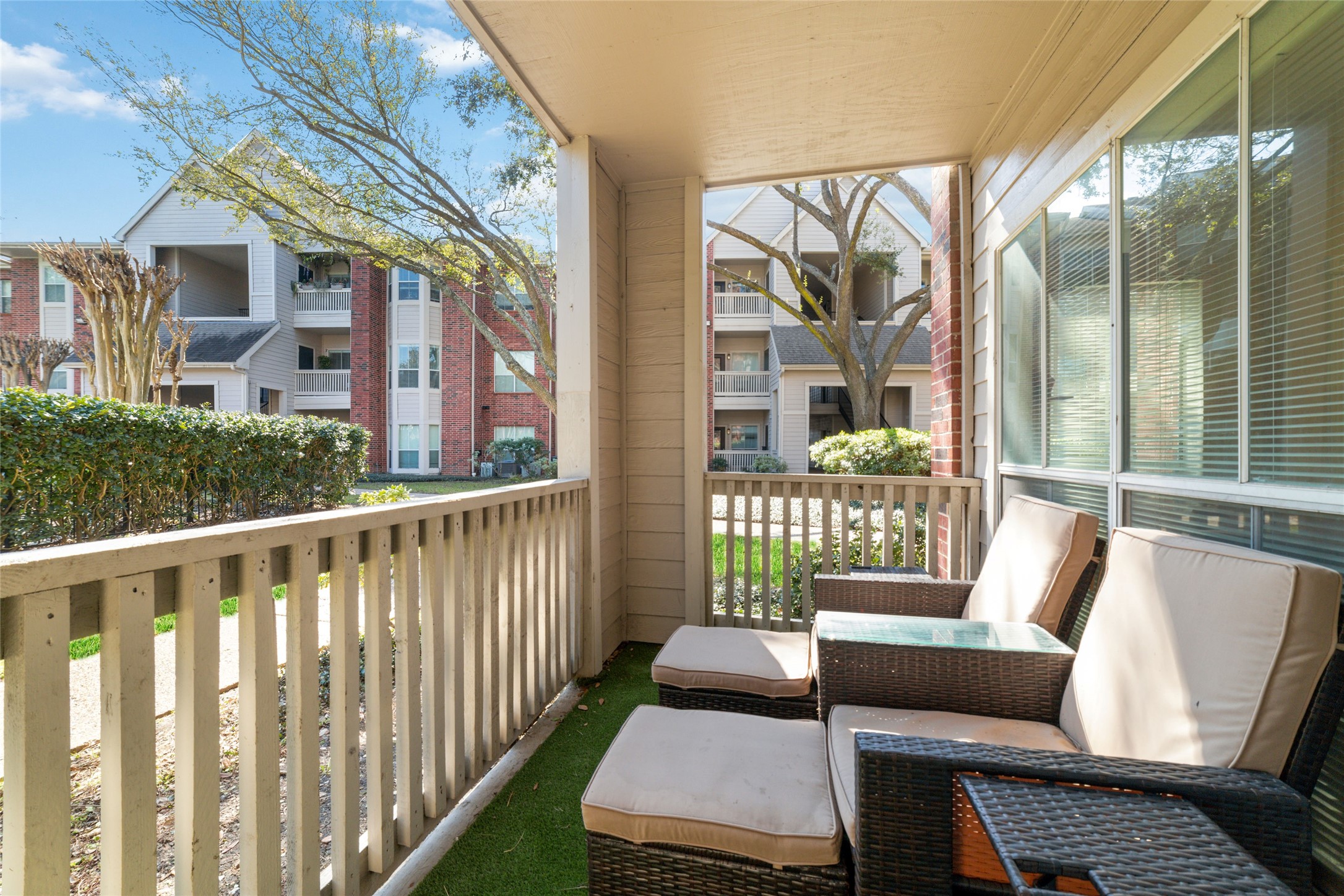 Private Balcony Oasis Enjoy lush green views from this oversized corner balconyperfect for morning coffee or evening relaxation. 3 minute walk to Metro Rail Stop! Private Balcony Oasis Enjoy lush green views from this oversized corner balconyperfect for morning coffee or evening relaxation. 3 minute walk to Metro Rail Stop!