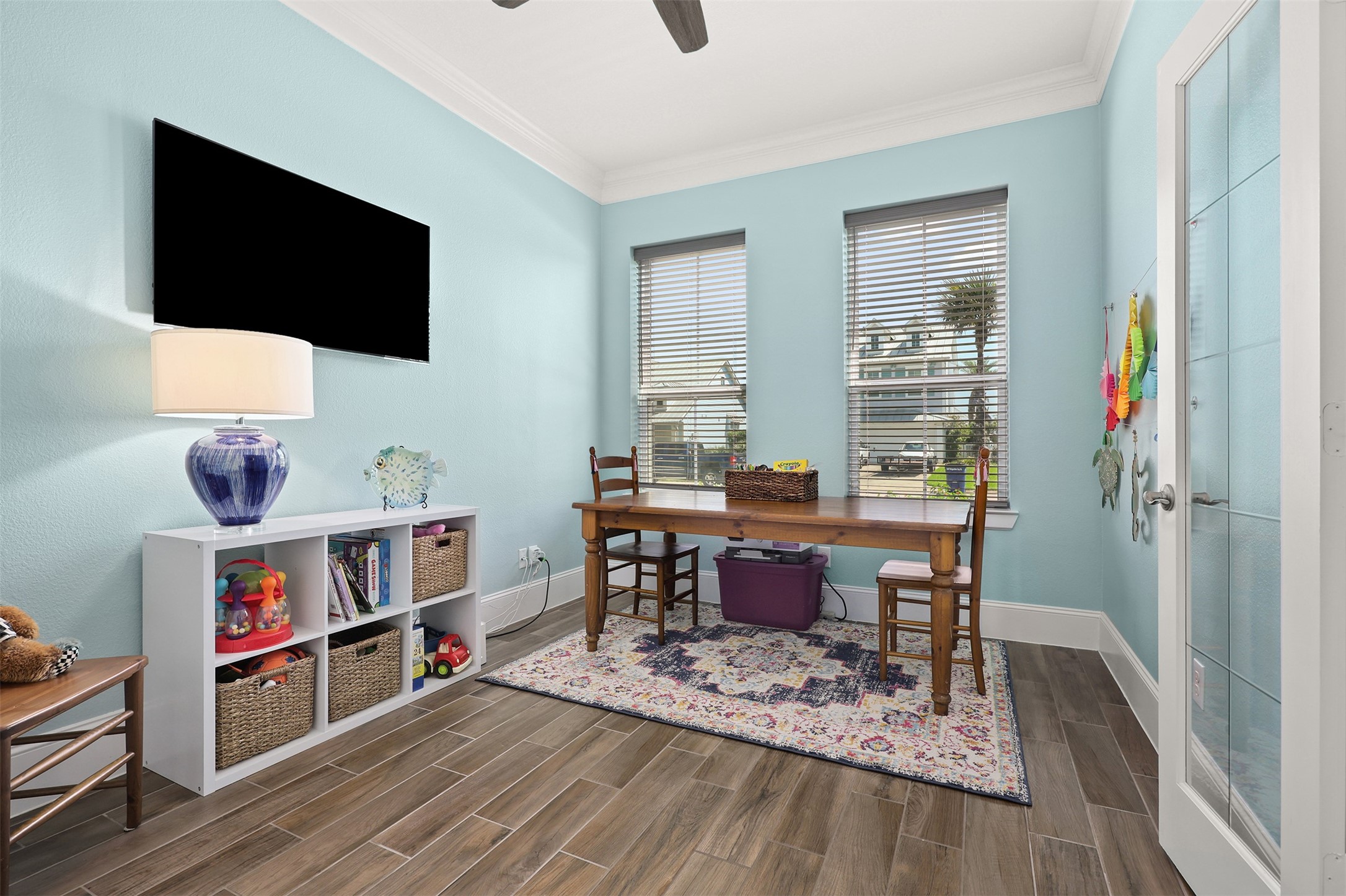 Study is located at the front of the home.