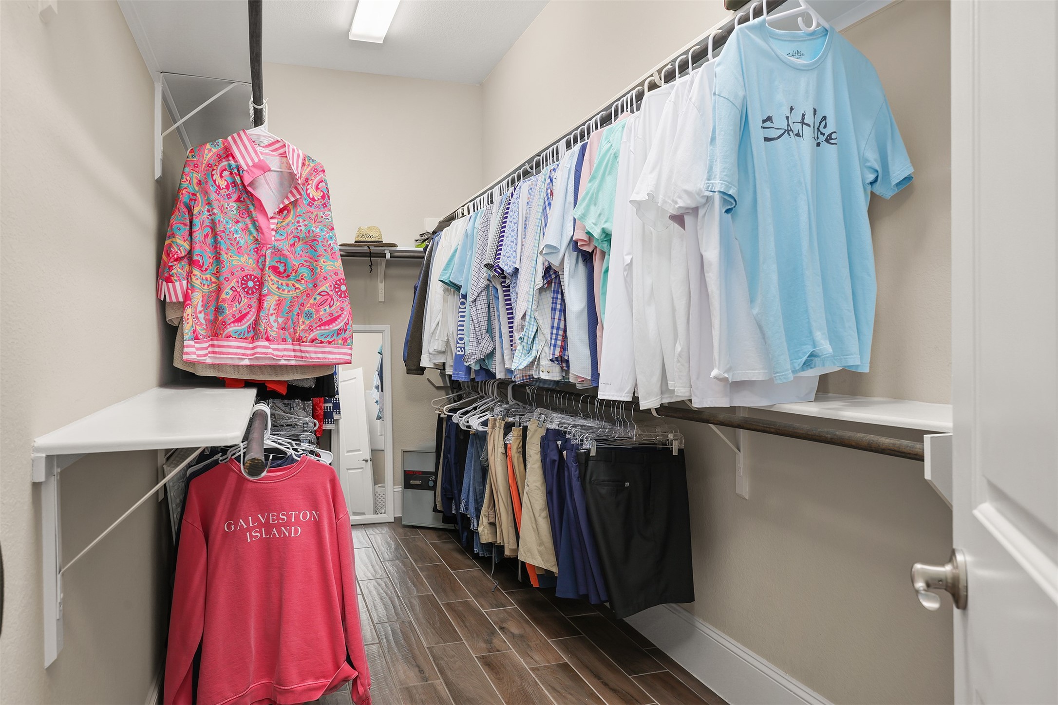 Lots of room for hanging clothes in the primary closet.