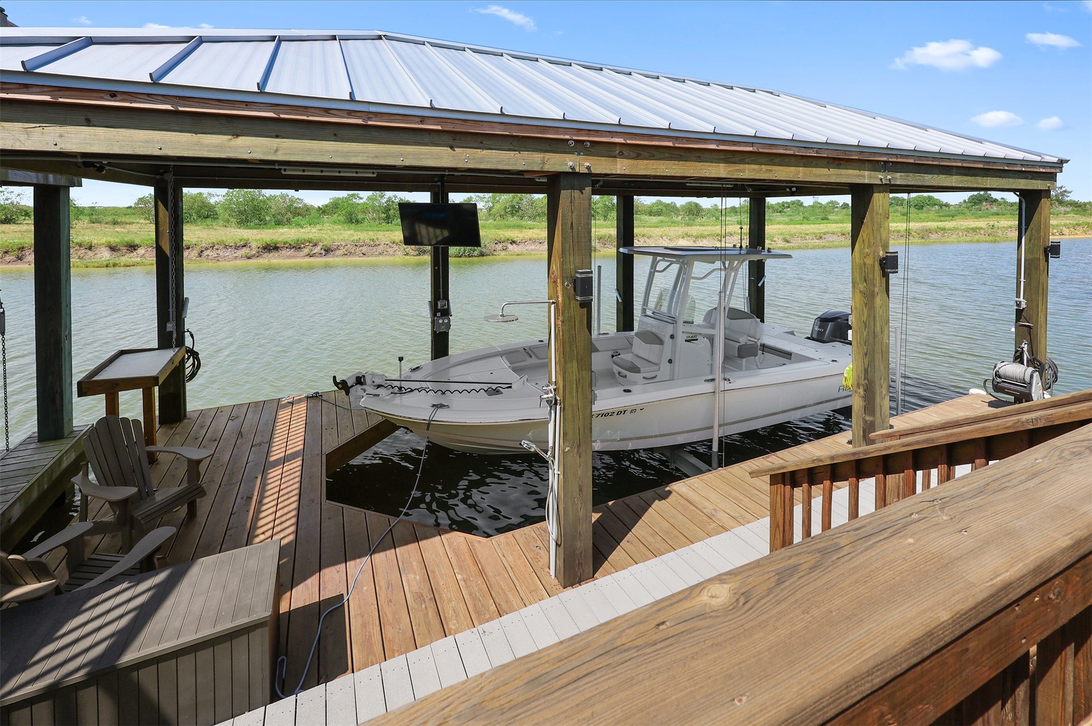 View of the boathouse from the deck.