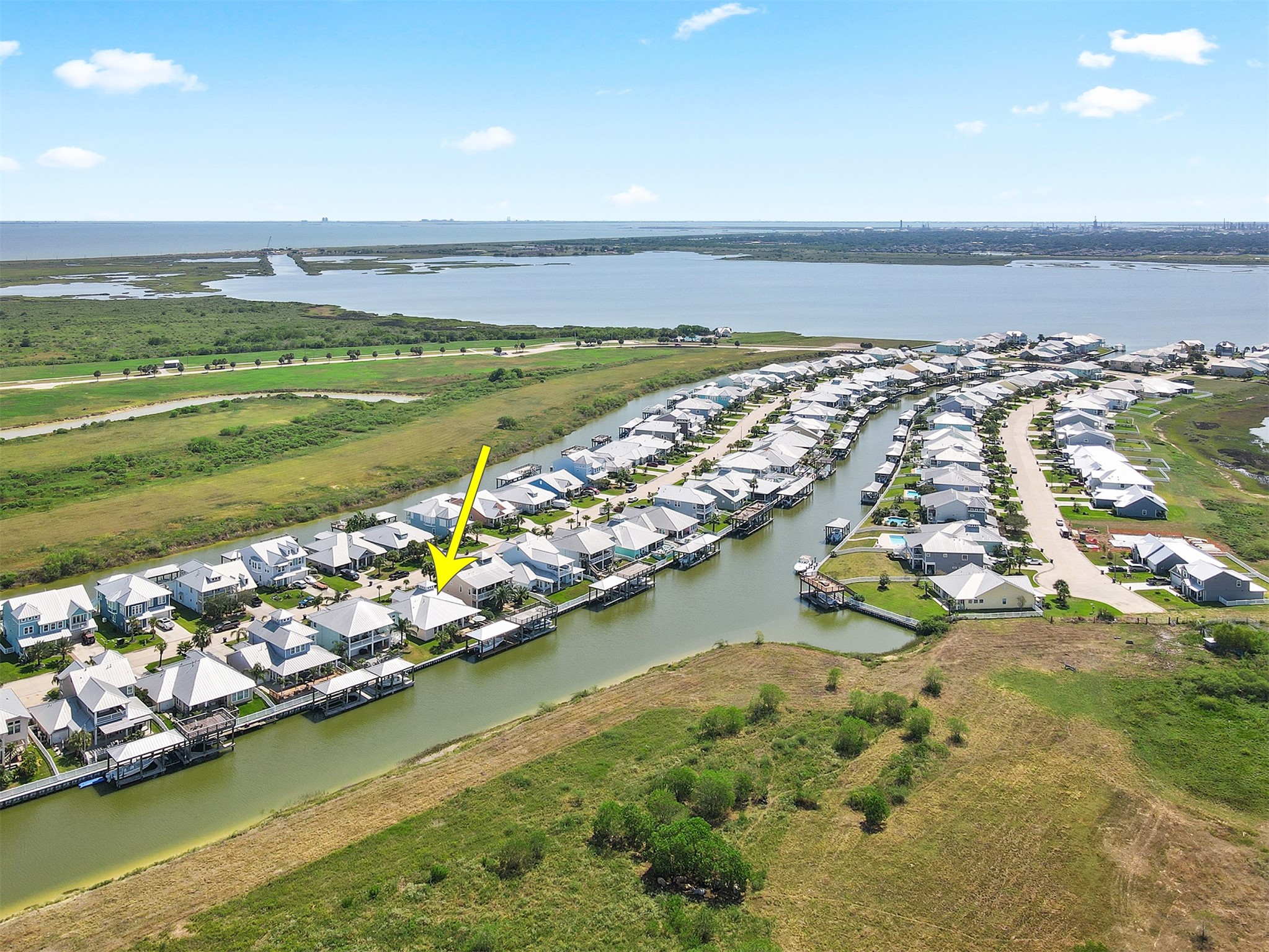 Dollar Bay then Galveston Bay in the background.