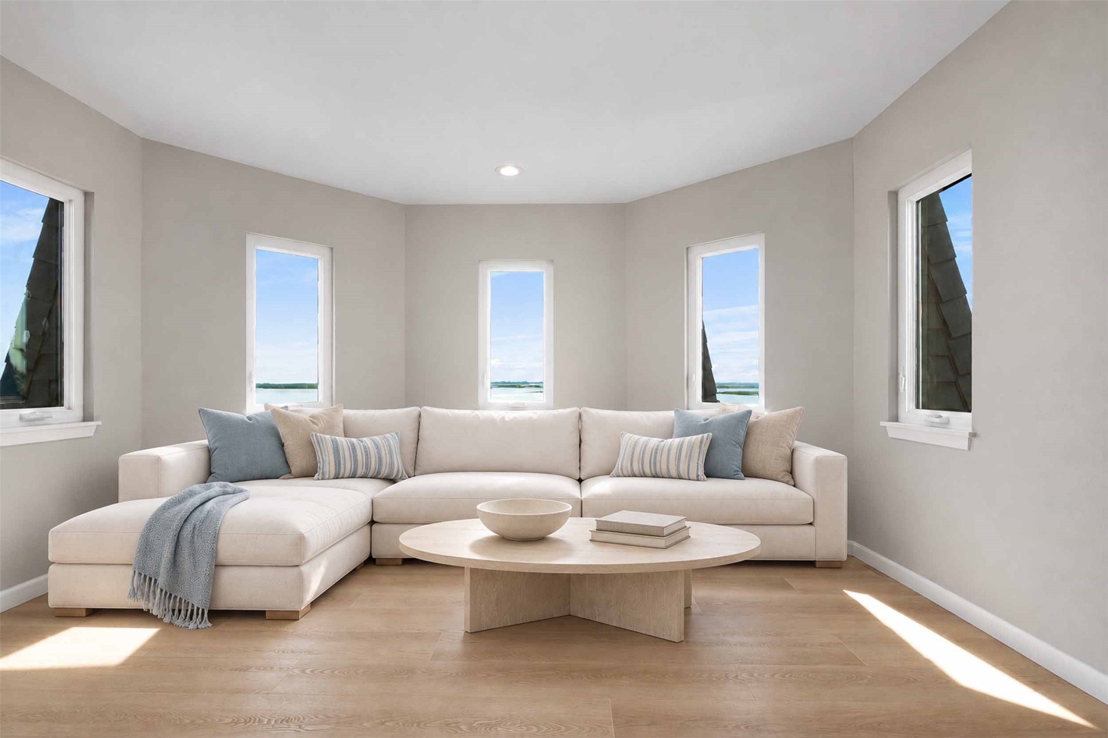 3rd floor living area with 5 windows with amazing views.