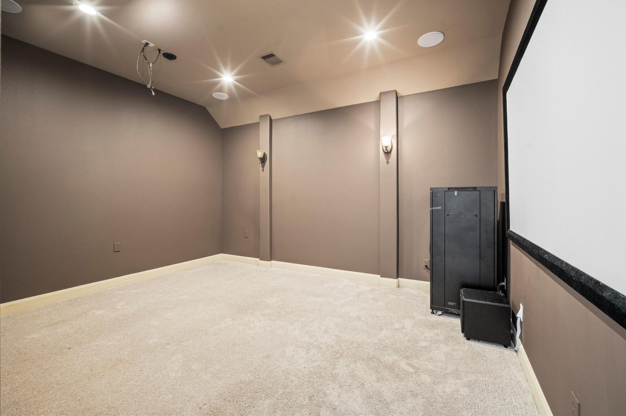 The media room is ready for your first movie night!
