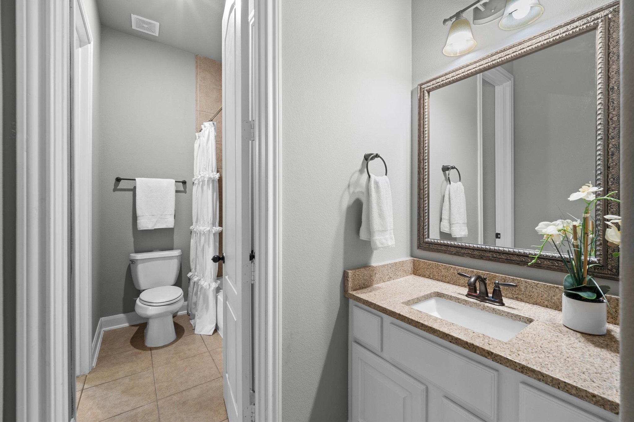 The first half of this Jack-n-Jill bathroom is just off of Bedroom 2.