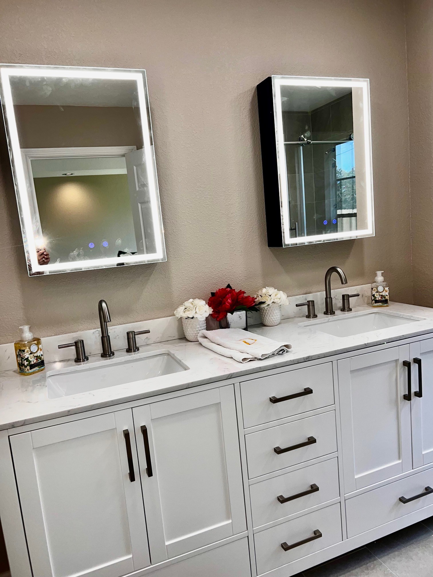 Dual vanity with ample storage