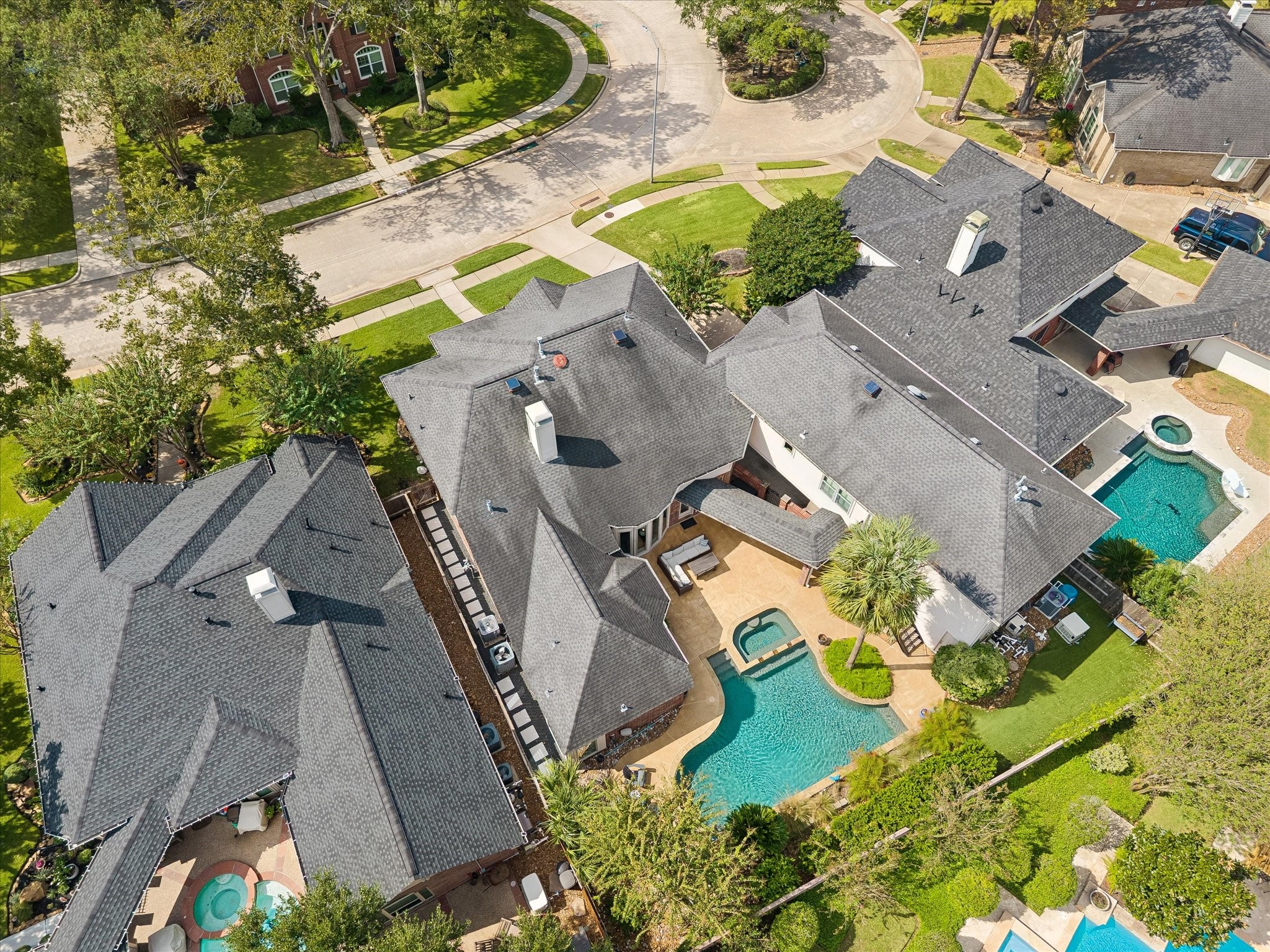 Your own backyard retreat awaits. A sparkling pool, raised spa, generous patio space, and beautifully landscaped surroundings set the stage for memorable afternoons and evenings outdoors. A backyard made for creating memories!