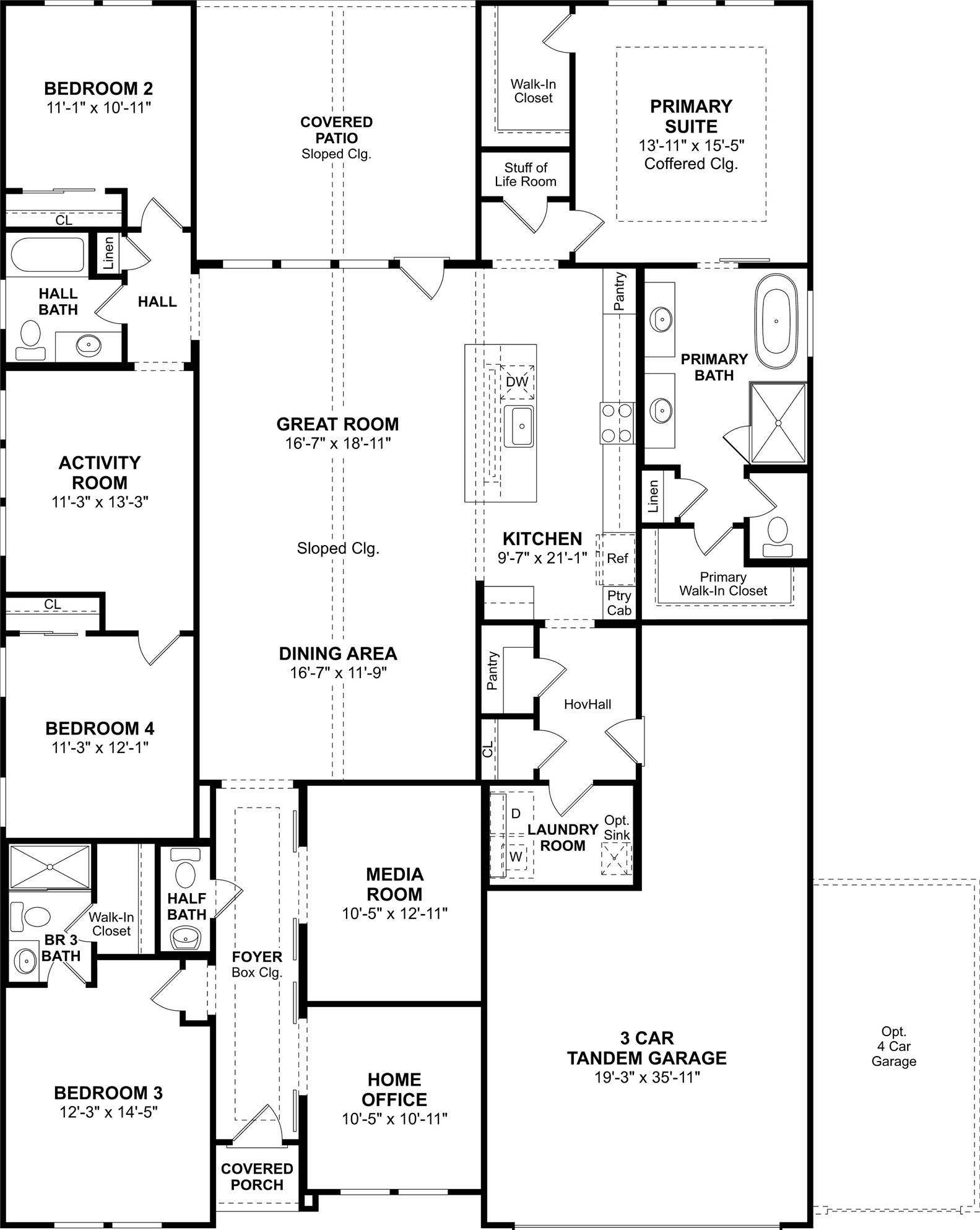 The Geneva floor plan by K. Hovnanian Homes. 1st Floor shown. *Prices, plans, dimensions, features, specifications, materials, and availability of homes or communities are subject to change without notice or obligation.