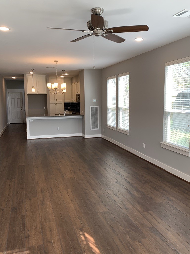 Unit B family open to kitchen