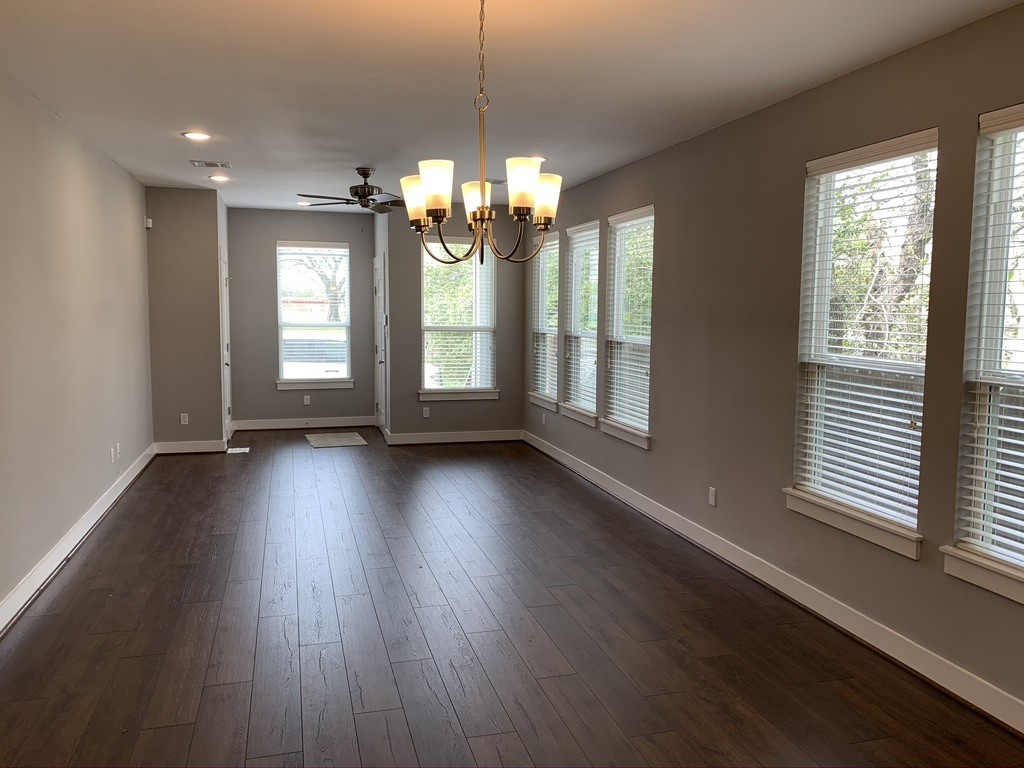 Unit A Dining and family room open