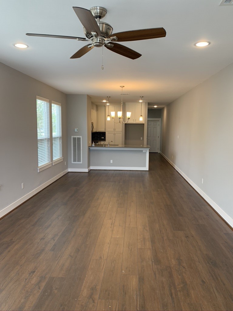 Unit A Family room open to kitchen