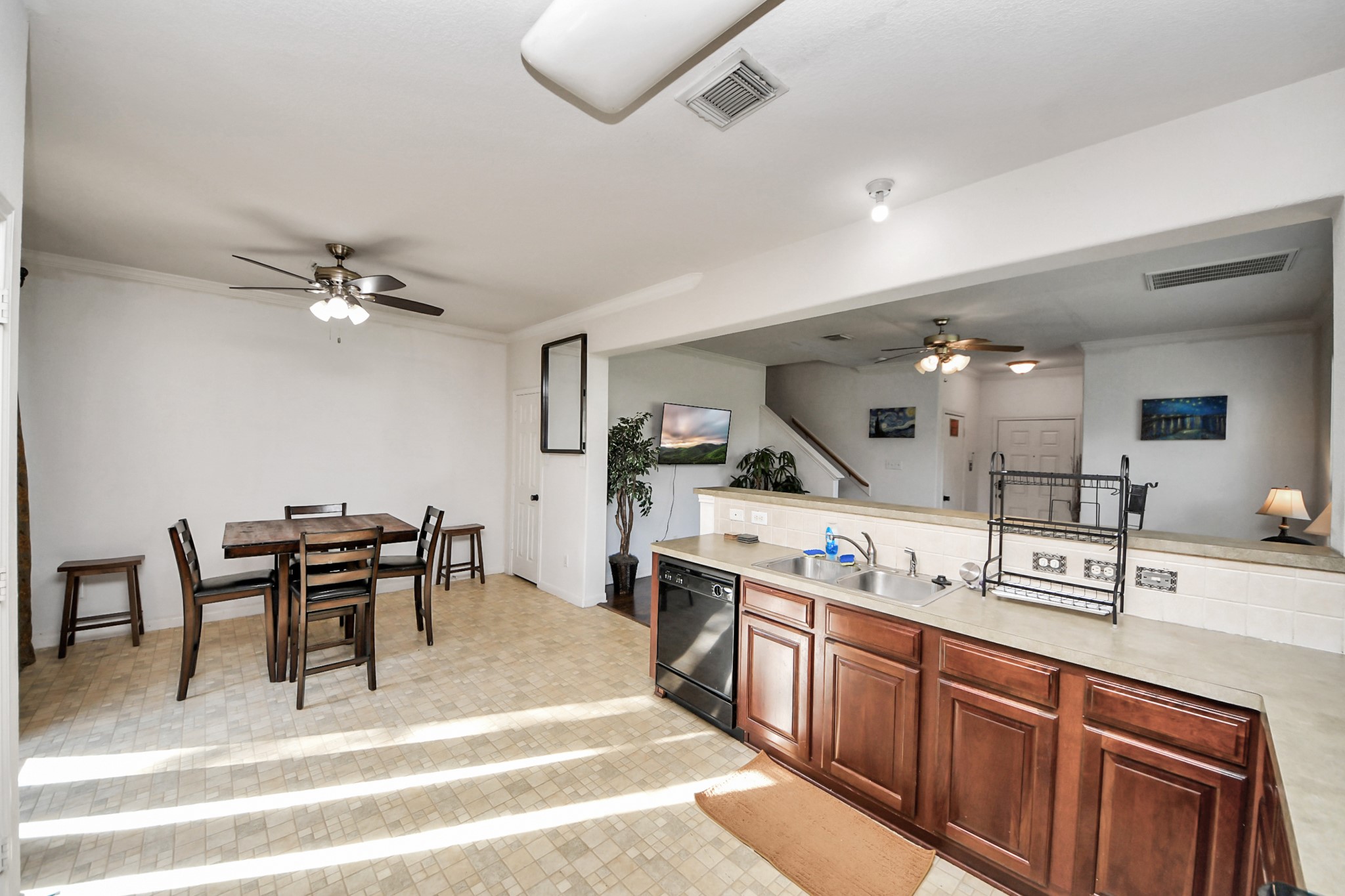 Kitchen open to Dining
