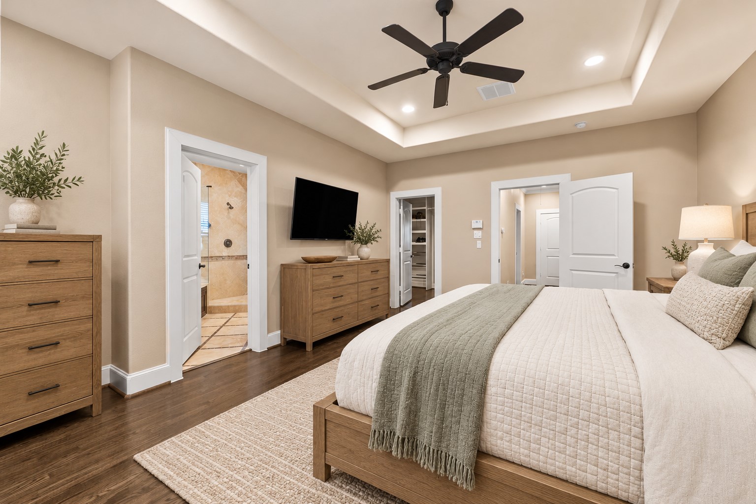 Another view of the primary bedroom.