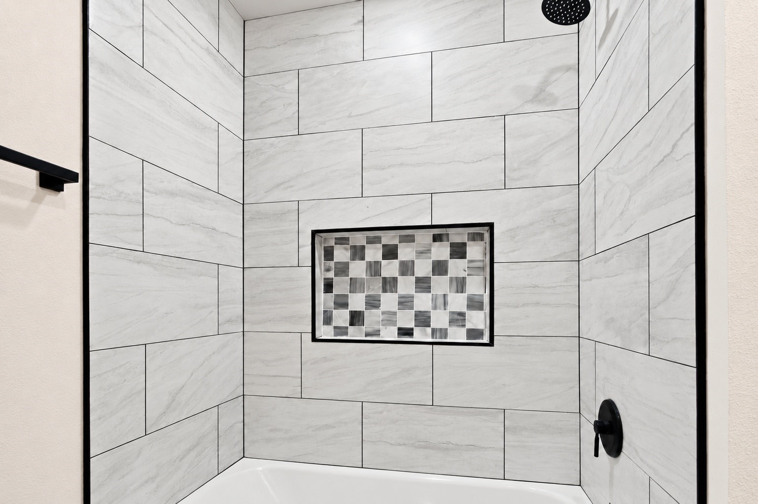 Updated tile on the shower