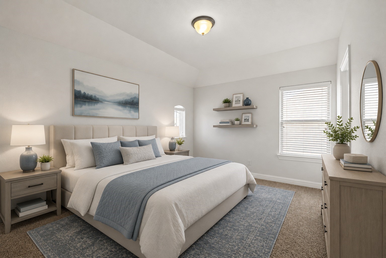 Virtually Stagged - Bright Fourth bedroom with double windows and plush carpet, a wonderfully flexible space for a bedroom, office, or playroom!