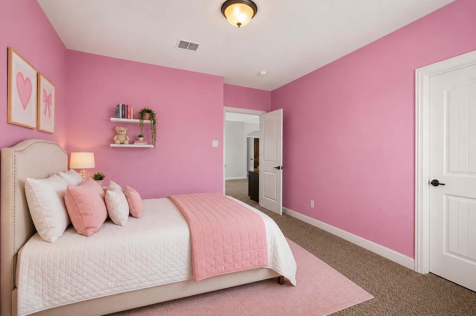 Virtually Stagged - Bright third bedroom offers convenient Jack-and-Jill bath access, a smart, functional layout perfect for kids or guests!