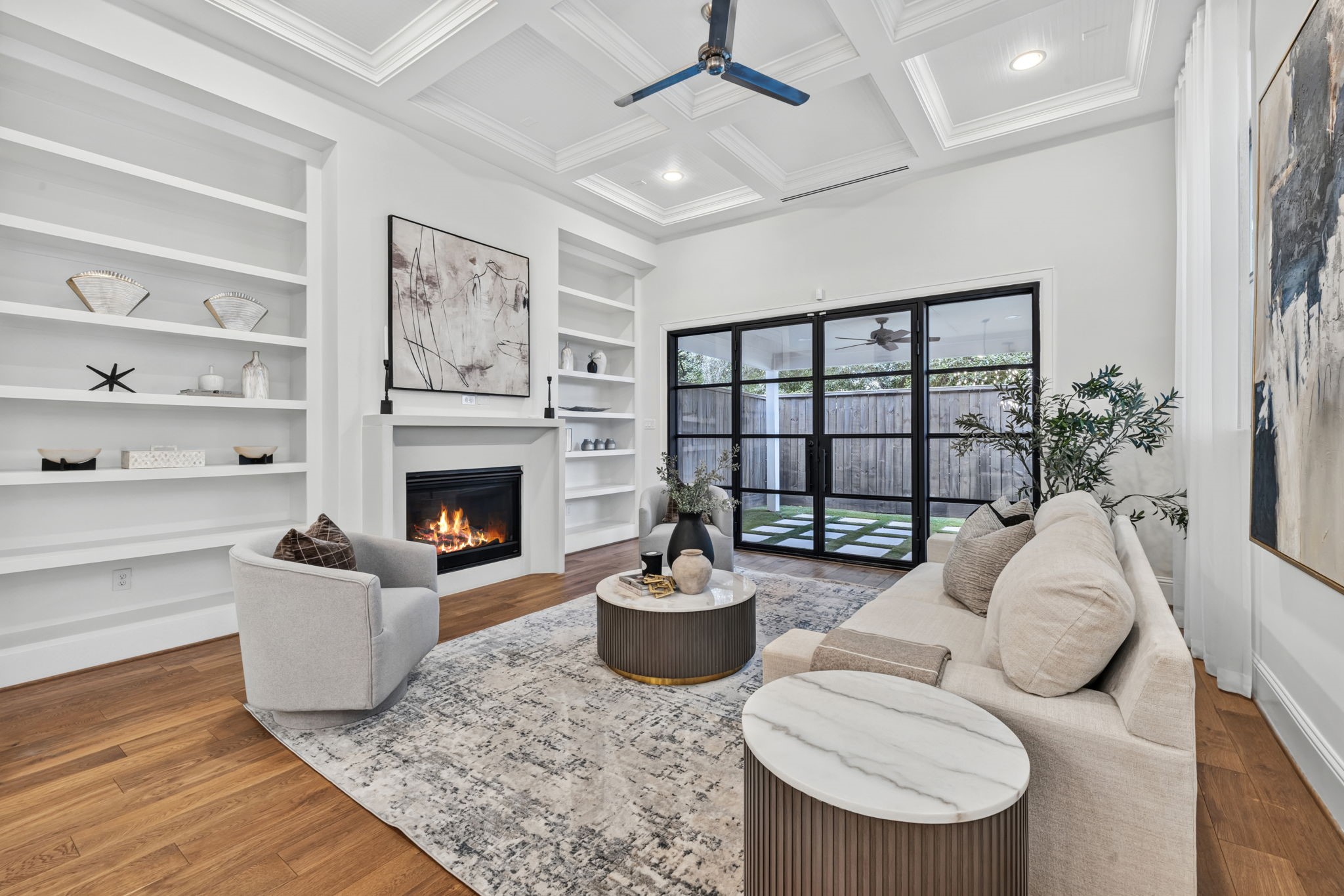 Warm and inviting family room features a cozy gas log fireplace, perfect for easy relaxation and everyday living. Warm and inviting family room features a cozy gas log fireplace, perfect for easy relaxation and everyday living.