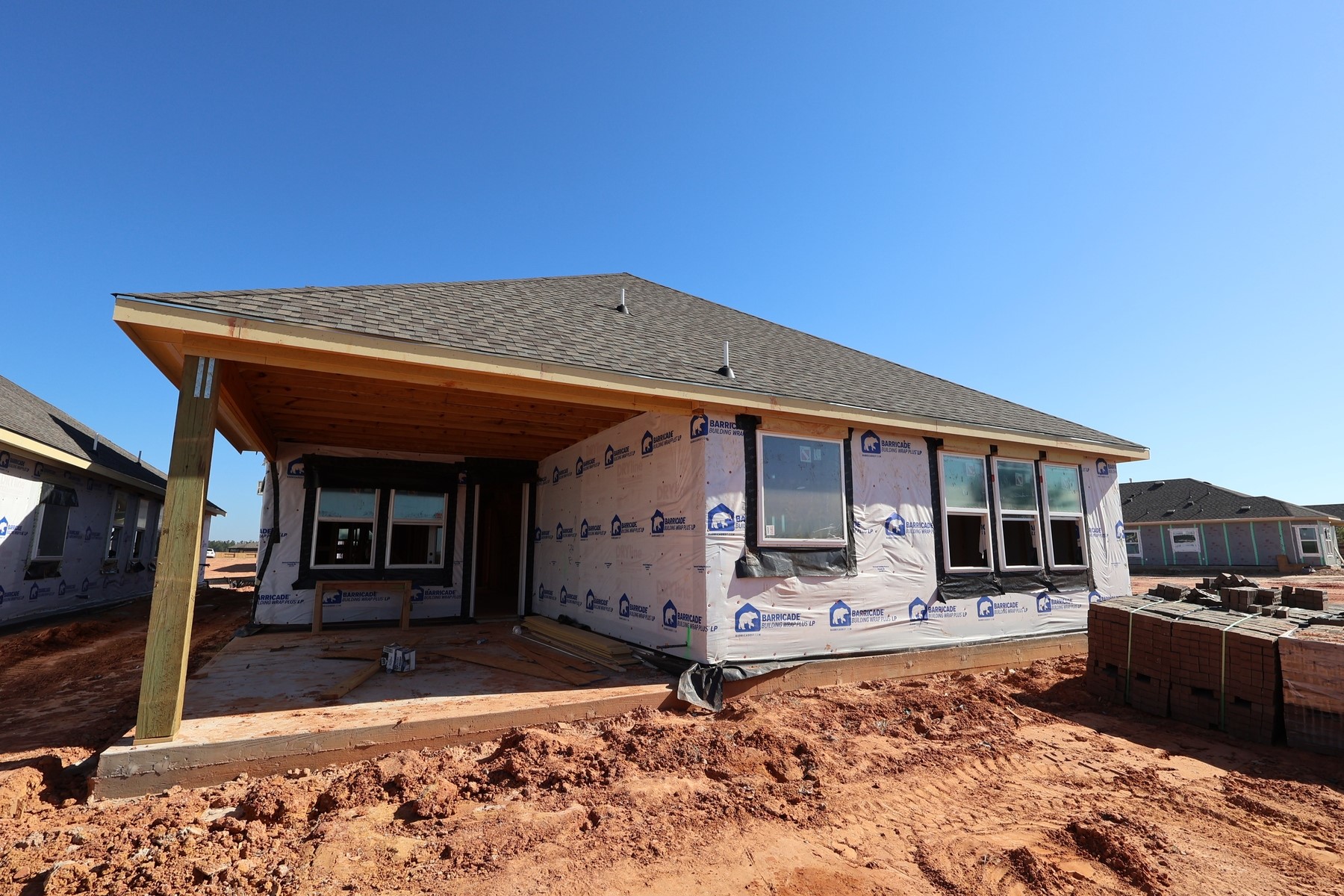 Backyard with covered patio - still under construction!