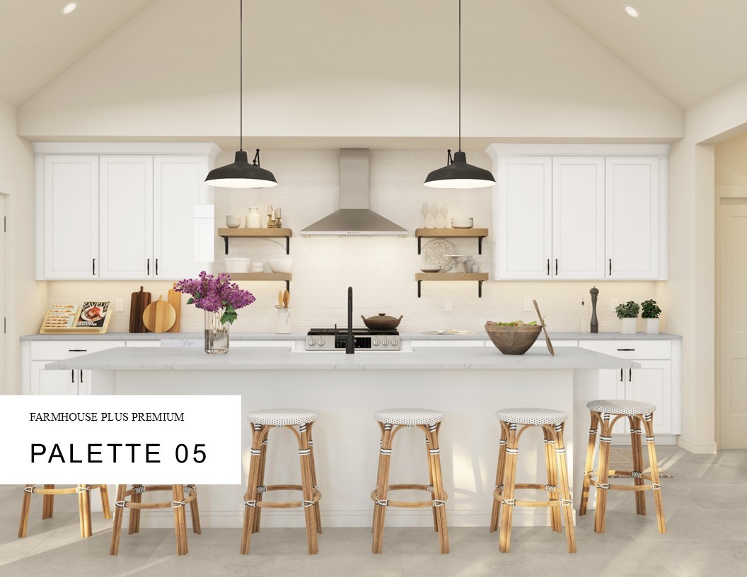 Farmhouse Look Palette 5 Selection Sheet (*Artist rendering used for illustration purposes only.)