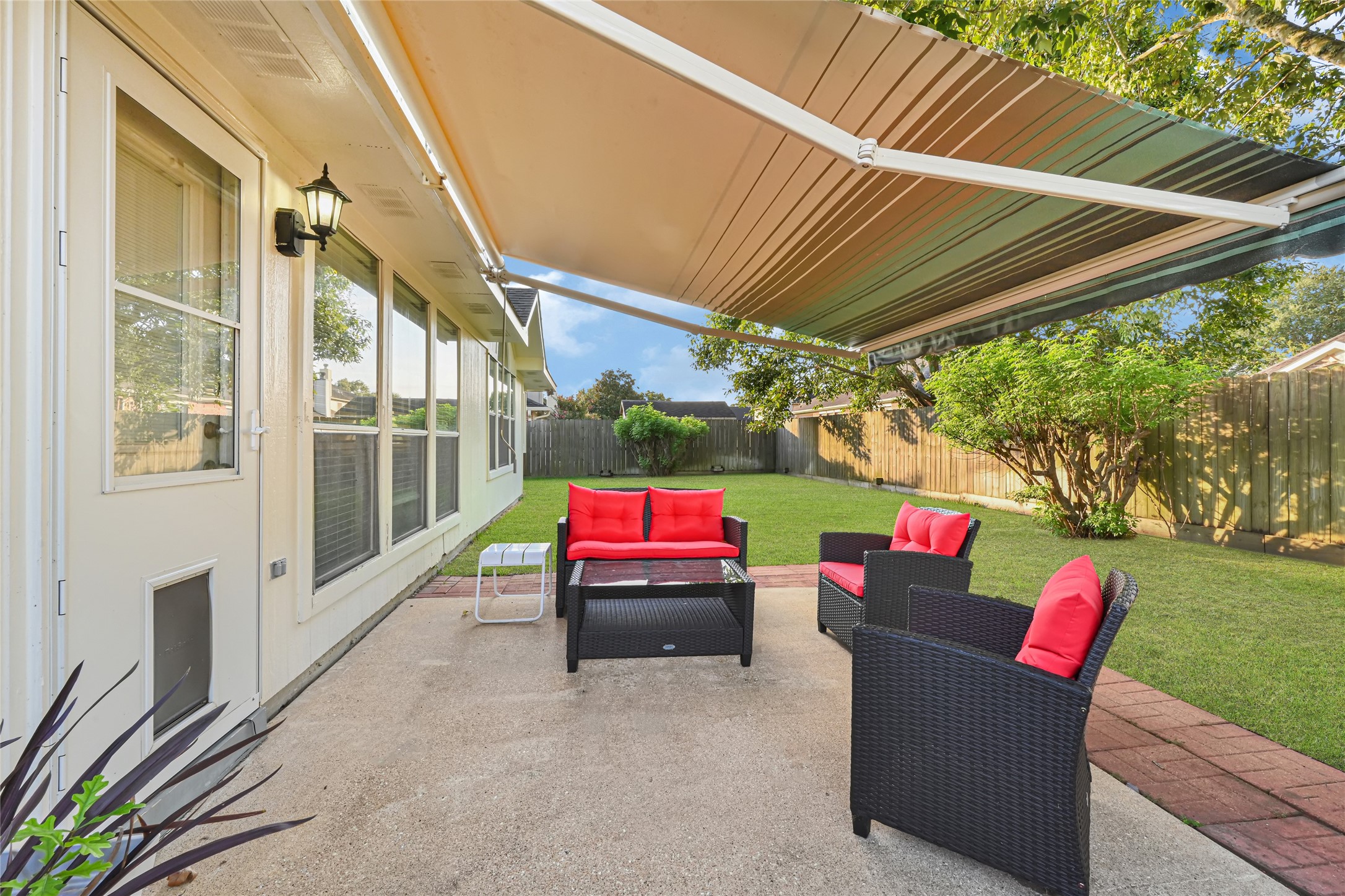 enjoy the covered back patio