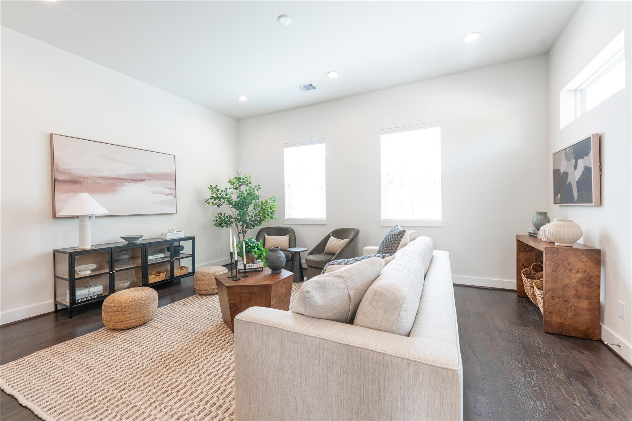 Living room filled with natural light