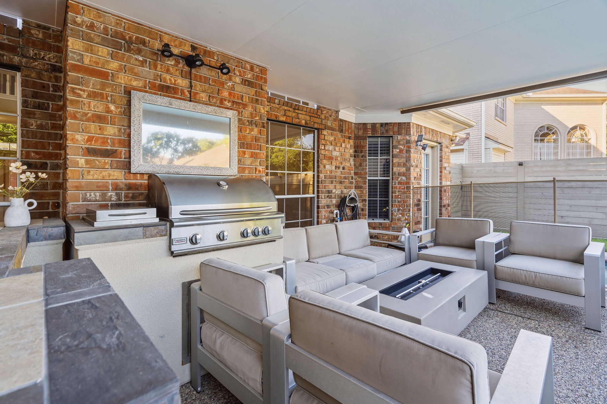 Patio area one features a built in grill area!