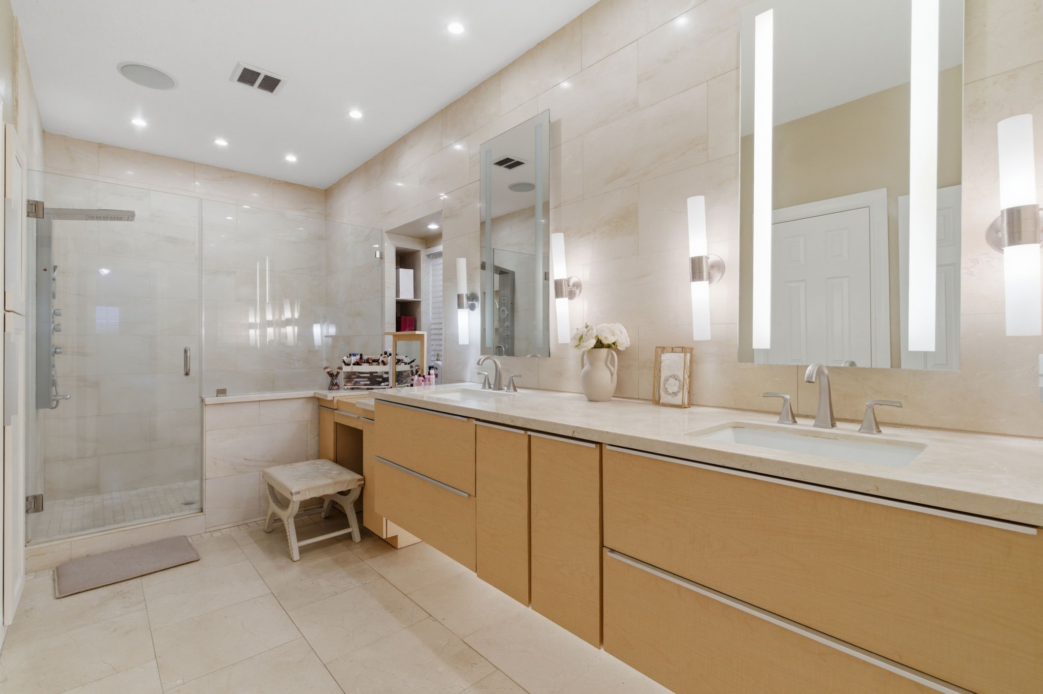welcome to your serene escape - the primary bathroom