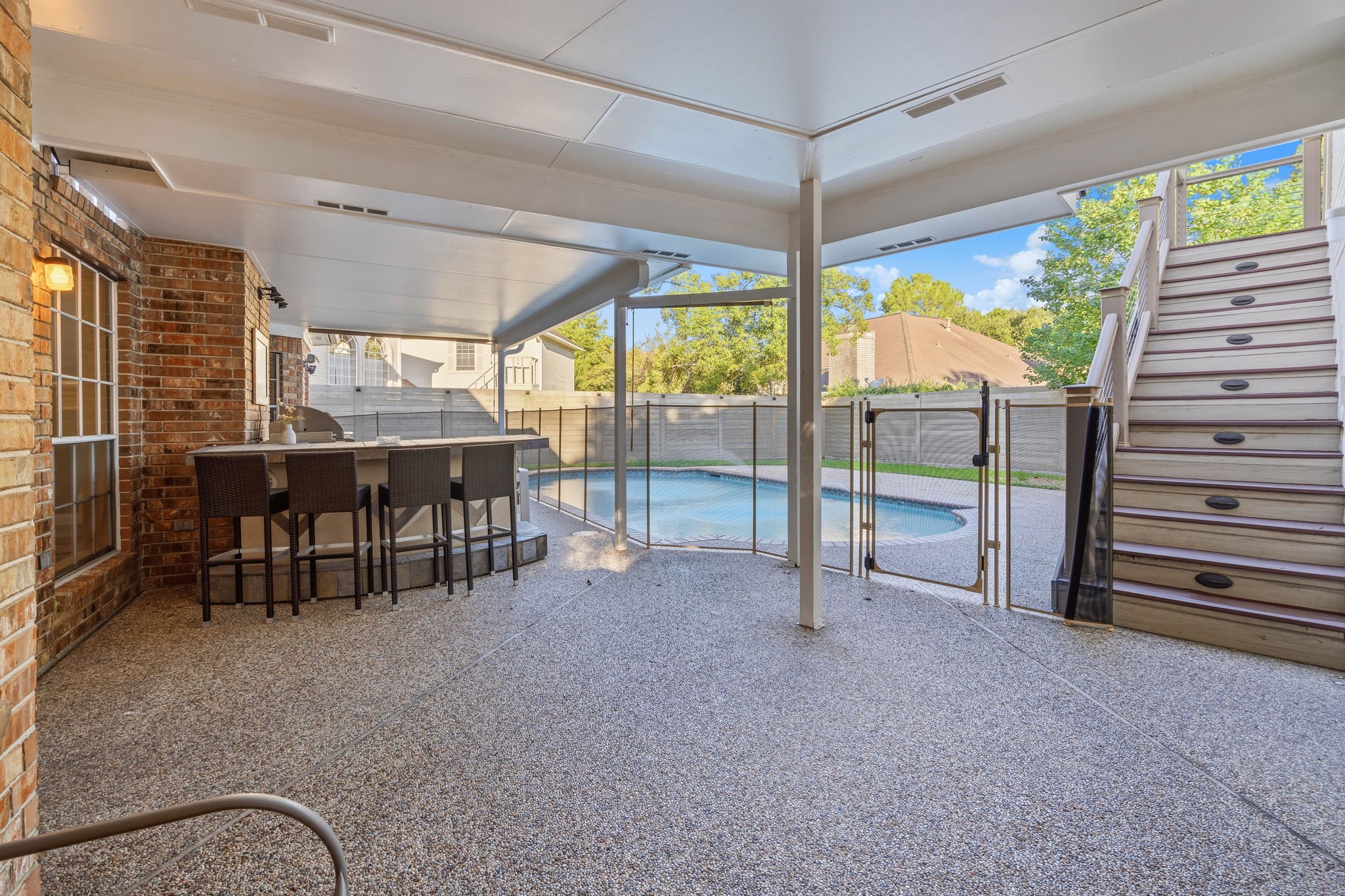 Welcome to your very own oasis! Oversized backyard complete with pool and gate along with plenty of patio seating areas!