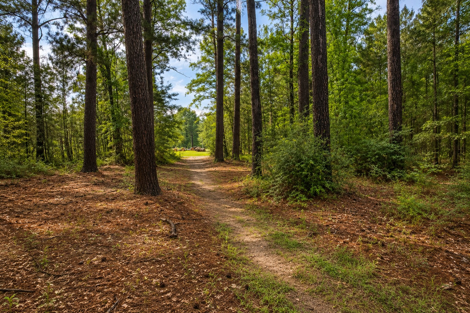 Enjoy the beauty of nature right in your own backyard, with towering trees, private trails, and plenty of room to explore.