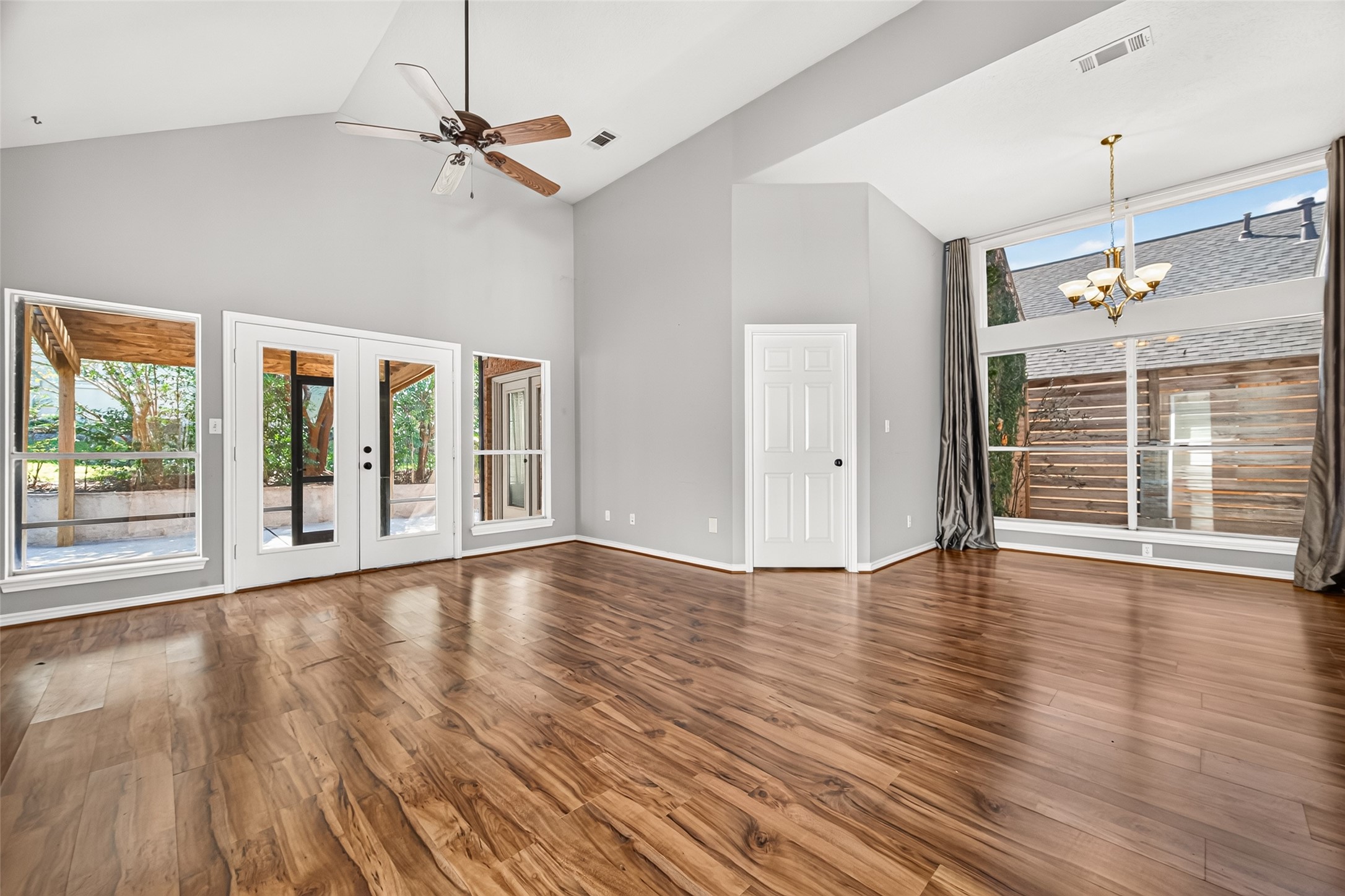 Spacious living room and dining room