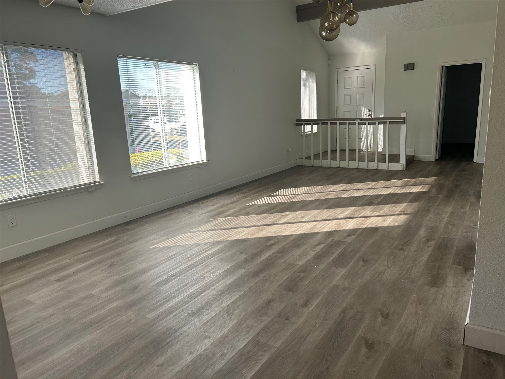 Alternative view of the dining area and living room.