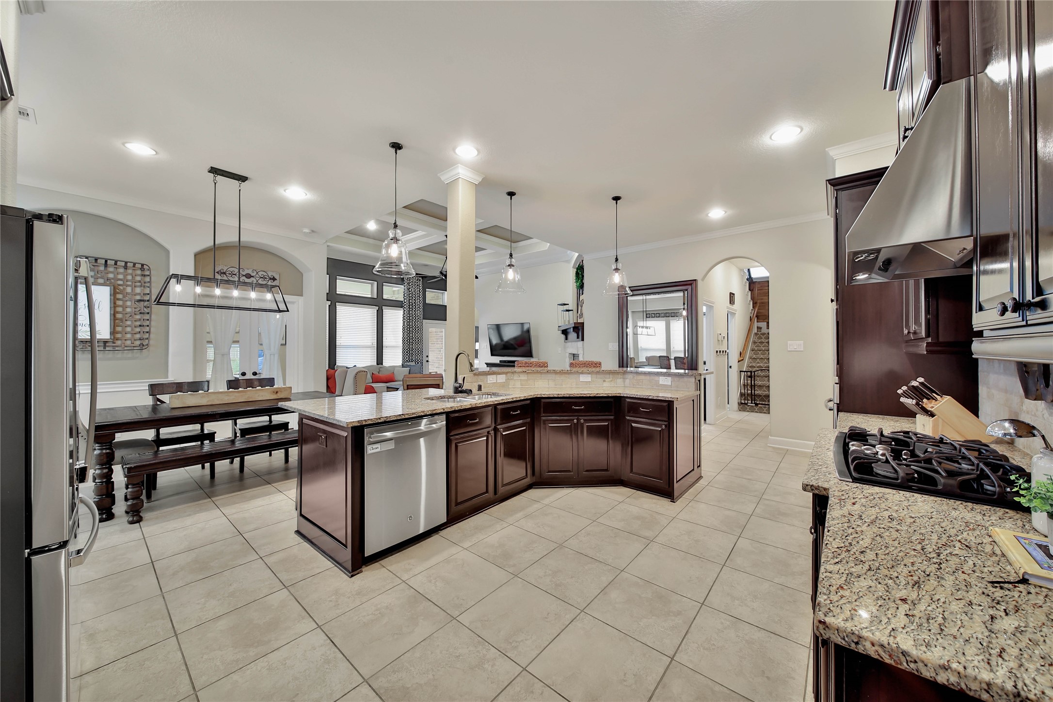 The spacious kitchen provides plenty of room for more than one cook!