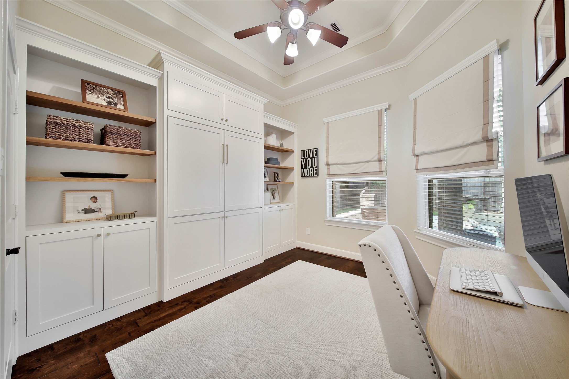 Work from home with ease in the private study, offering a quiet and comfortable space to stay productive and organized.