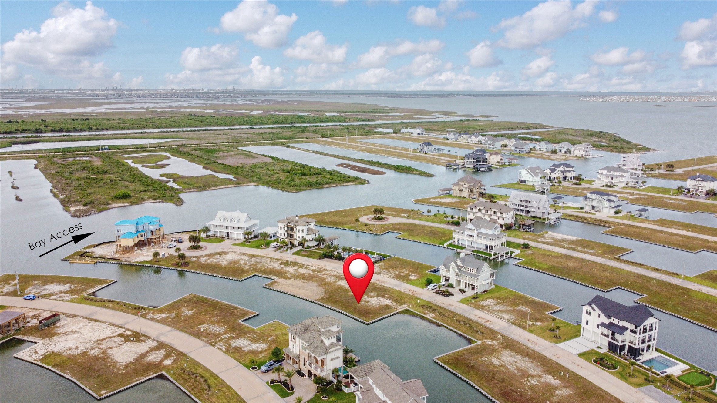 This property has quick access to West Galveston Bay and Intracoastal Waterway through deep water canals.
